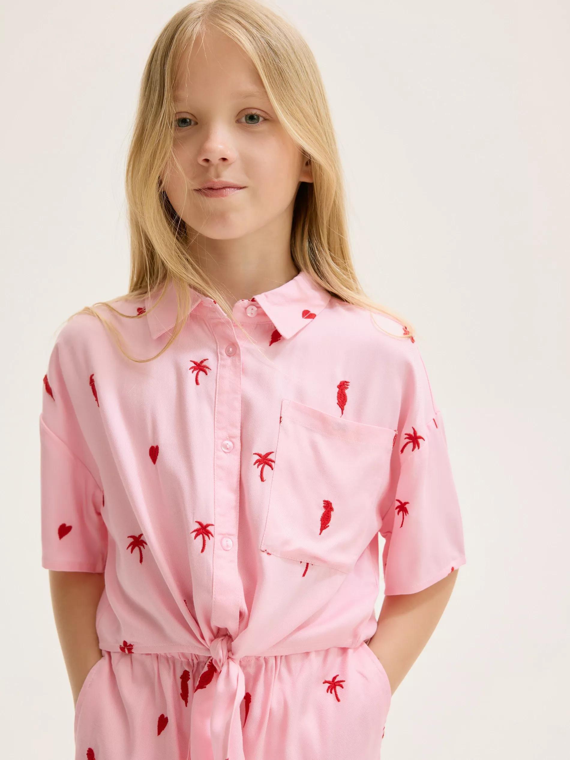 Pink Blouse With Embroidery, , large image number 1