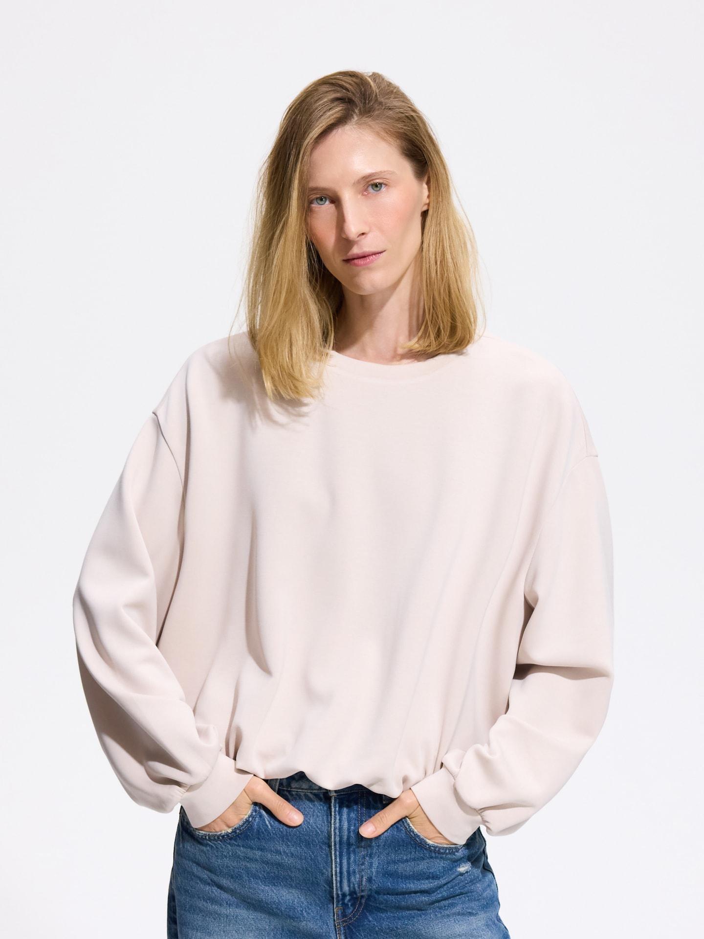 Beige Modal Blend Sweatshirt, Beige, medium