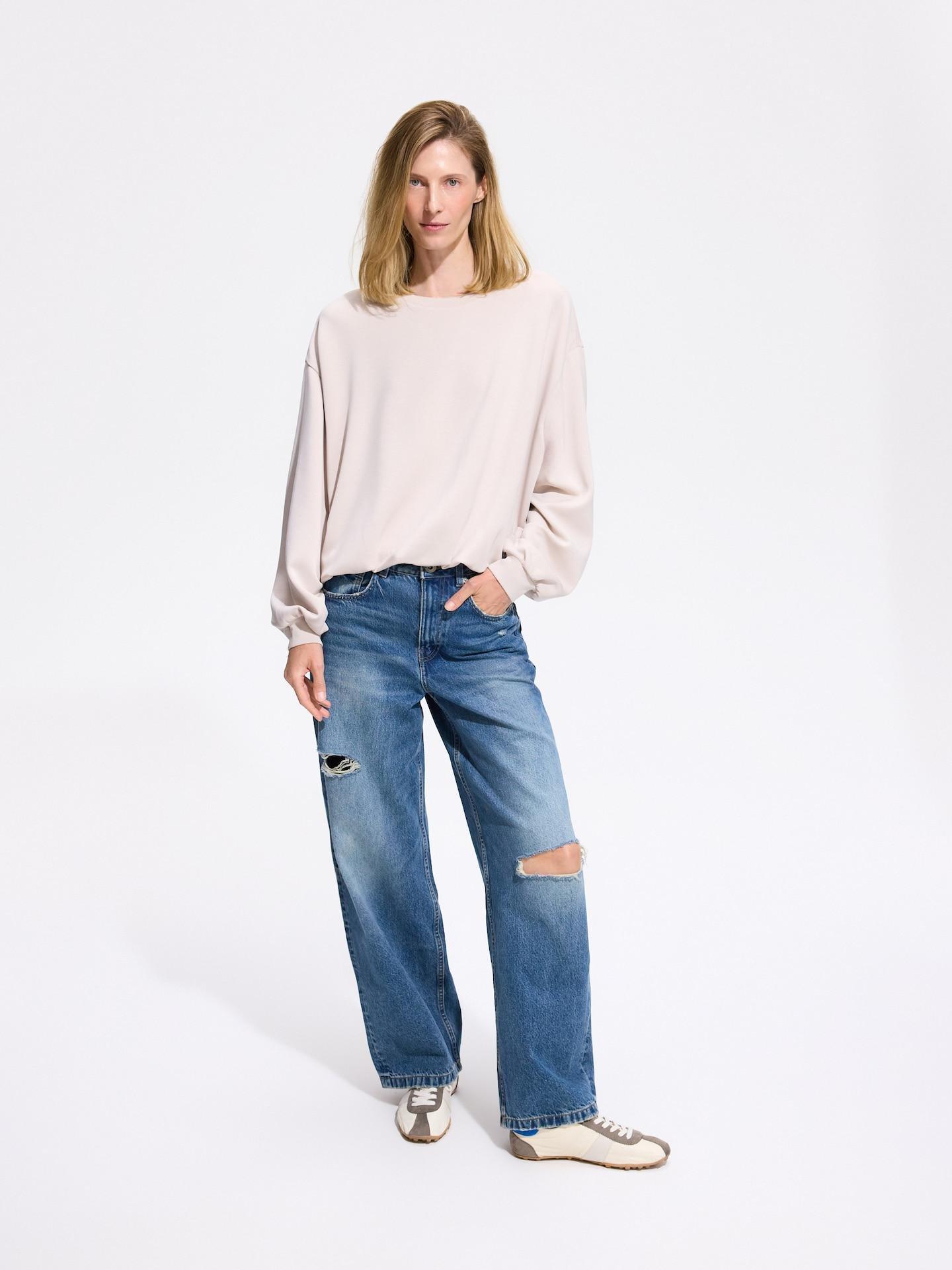 Beige Modal Blend Sweatshirt, Beige, medium