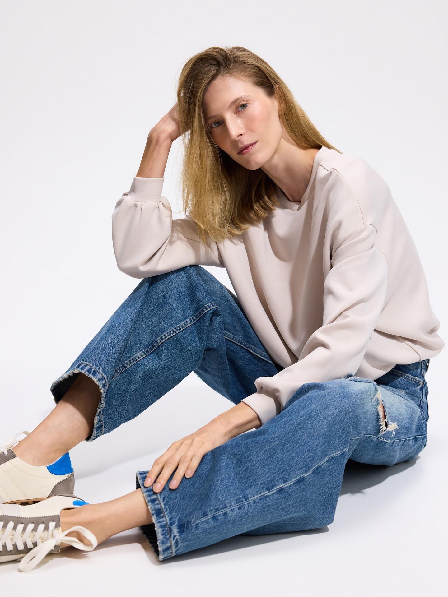 Beige Modal Blend Sweatshirt, Beige, large image number 3