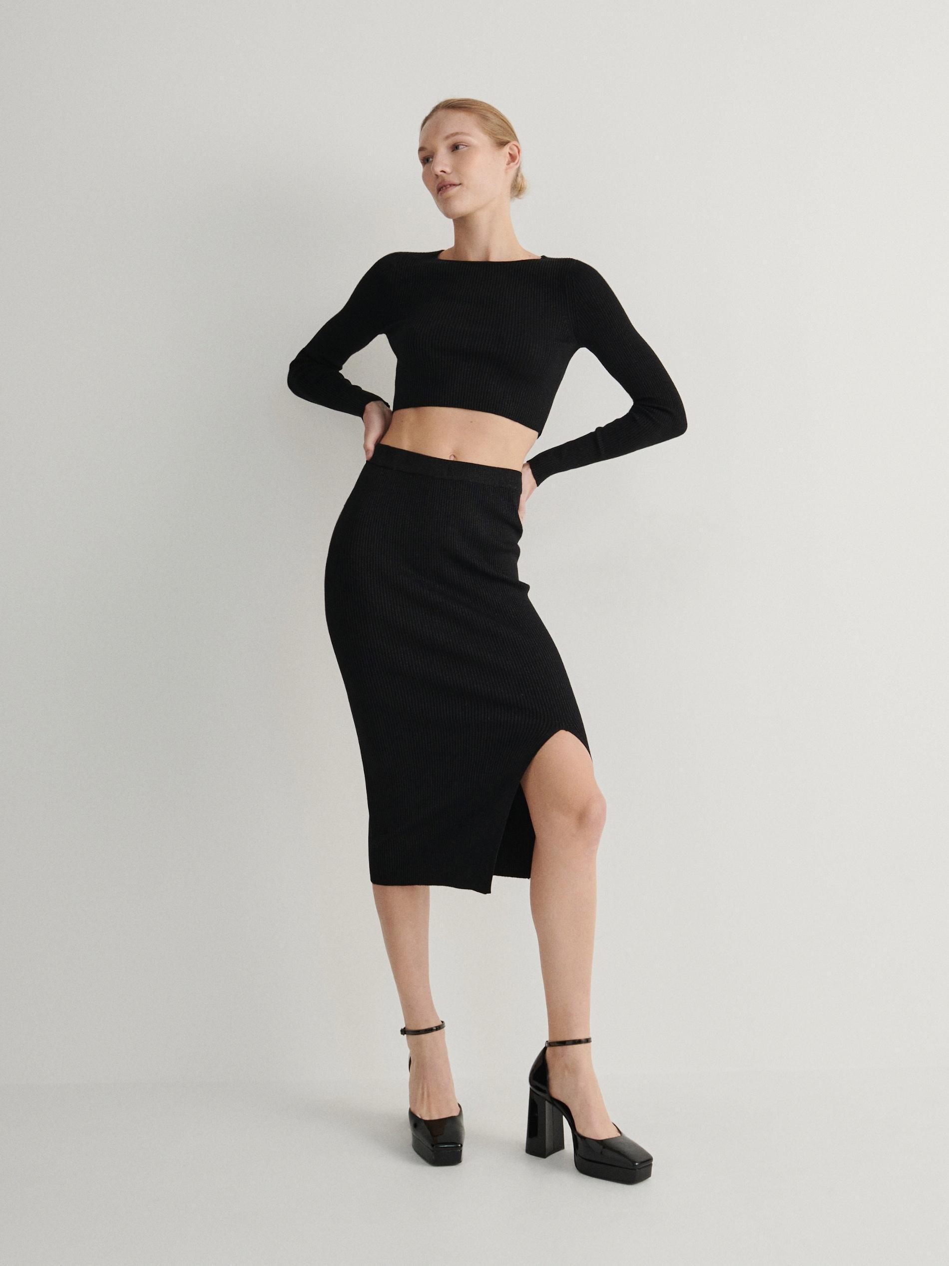 Black Metallic Knit Jumper, , large image number 1