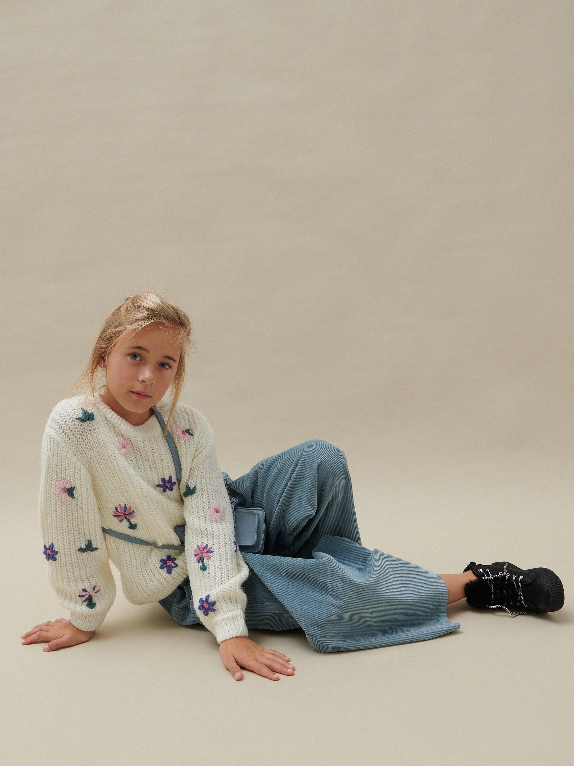 Pale Green Corduroy Culottes, Kids Girl, , large image number 0