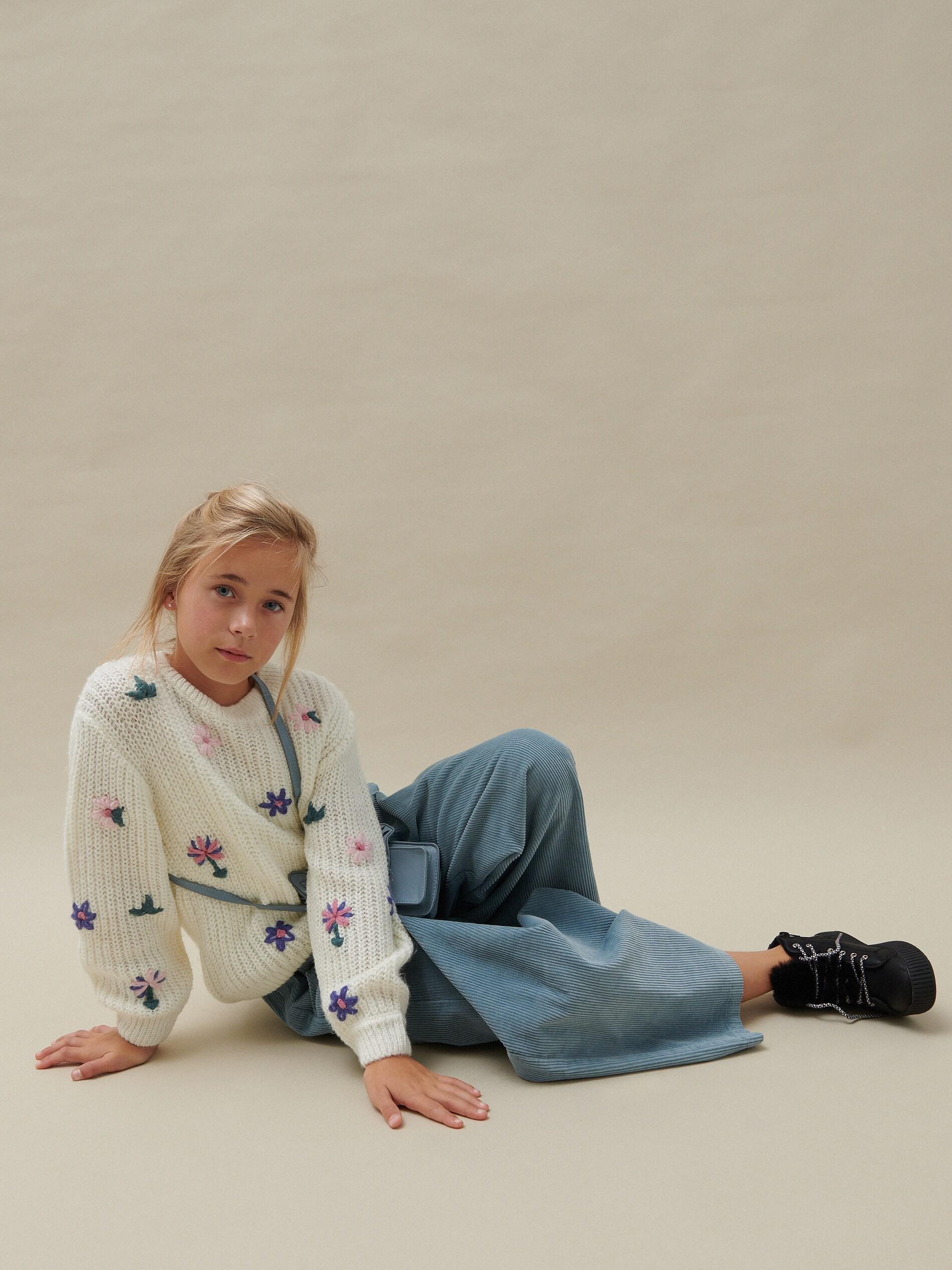 Pale Green Corduroy Culottes, Kids Girl, , large image number 6