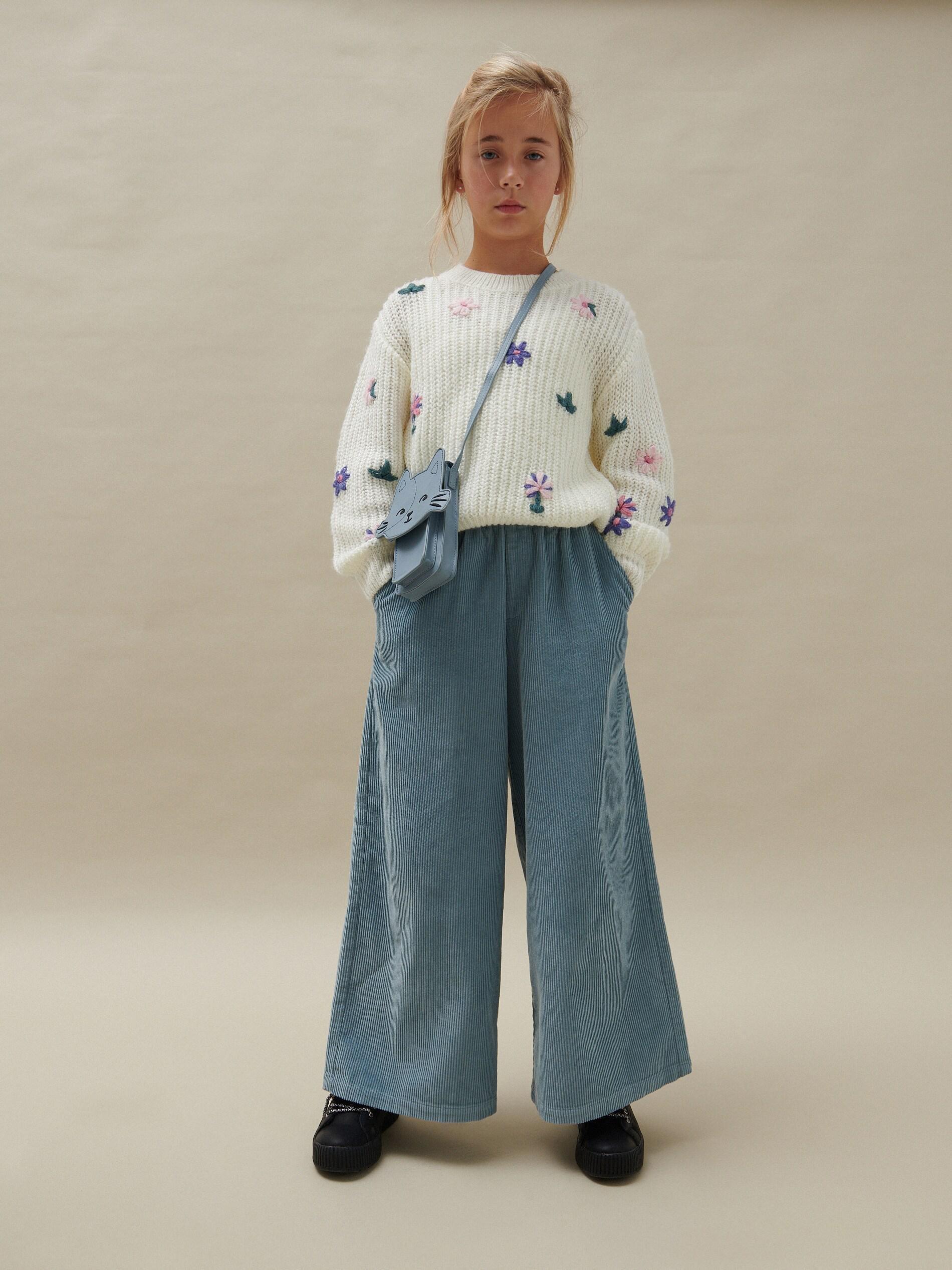 Pale Green Corduroy Culottes, Kids Girl, , large image number 7