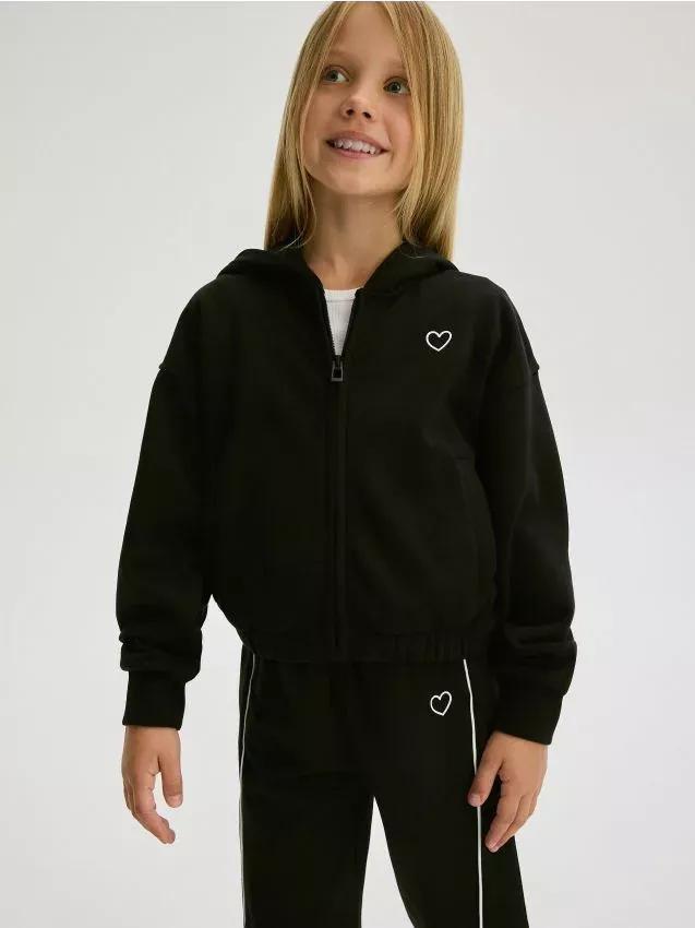 Black Kid'S Hoodie, , large image number 0