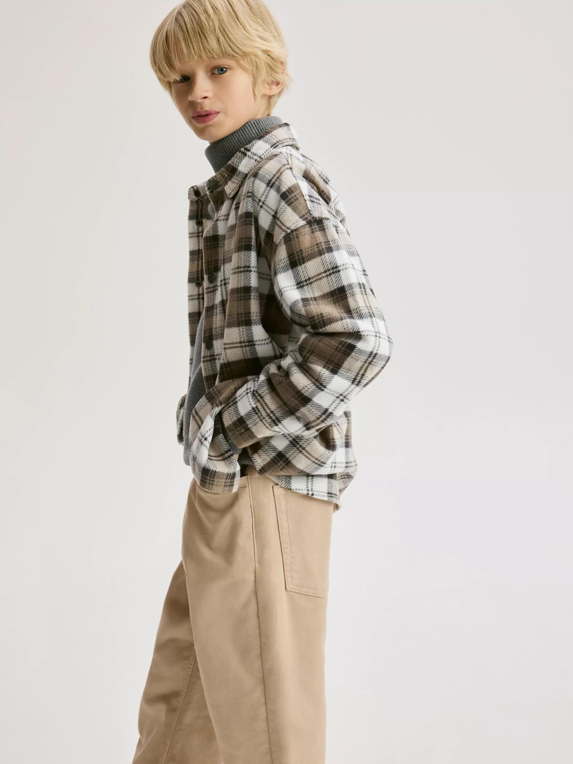 Beige Elastic Regular Trousers, Beige, large image number 3