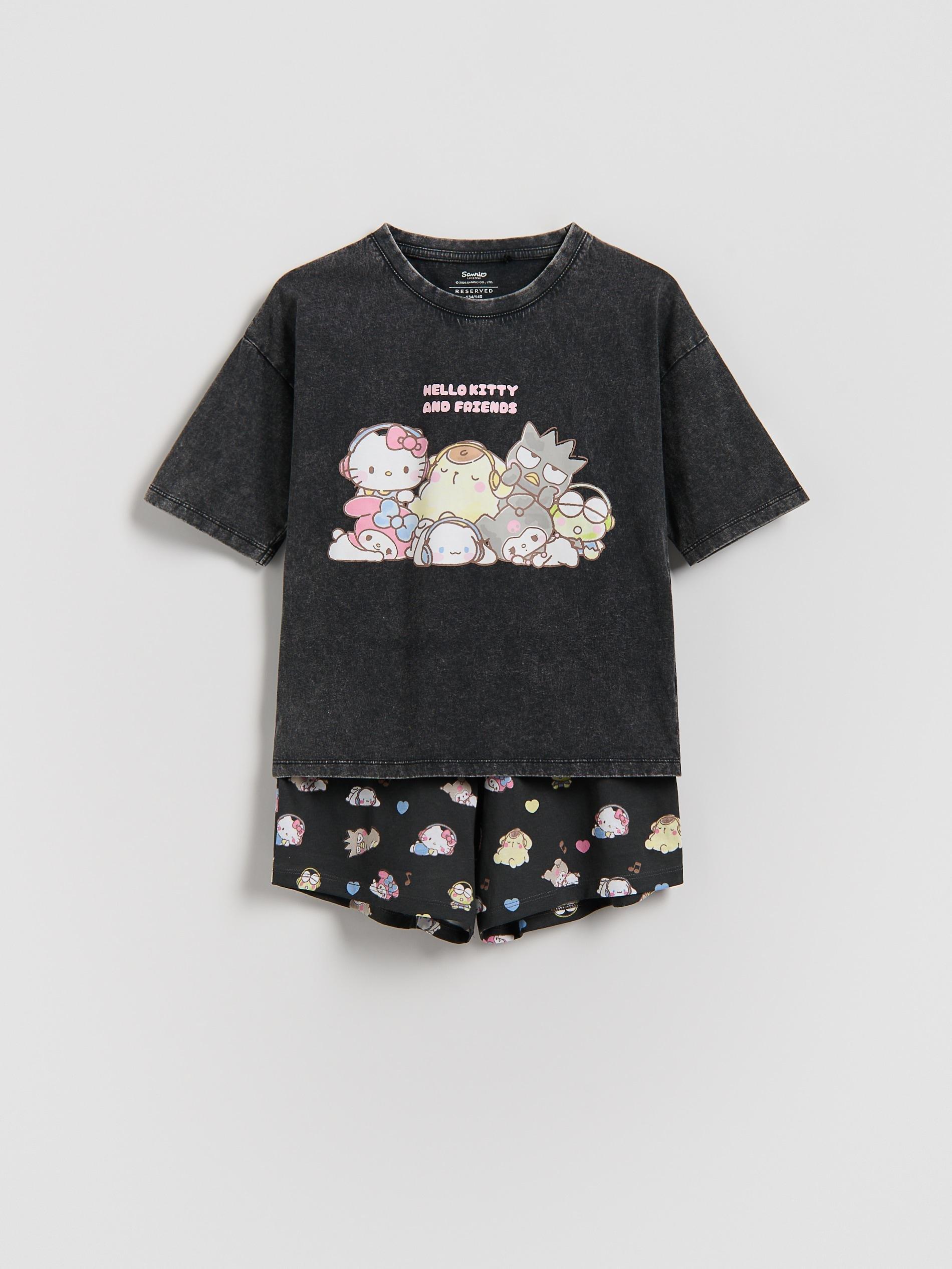 Grey Hello Kitty And Friends Pajama, Grey, large image number 0