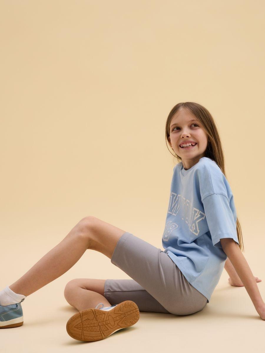 Grey Biker Shorts, High Cotton Content, Light grey, medium