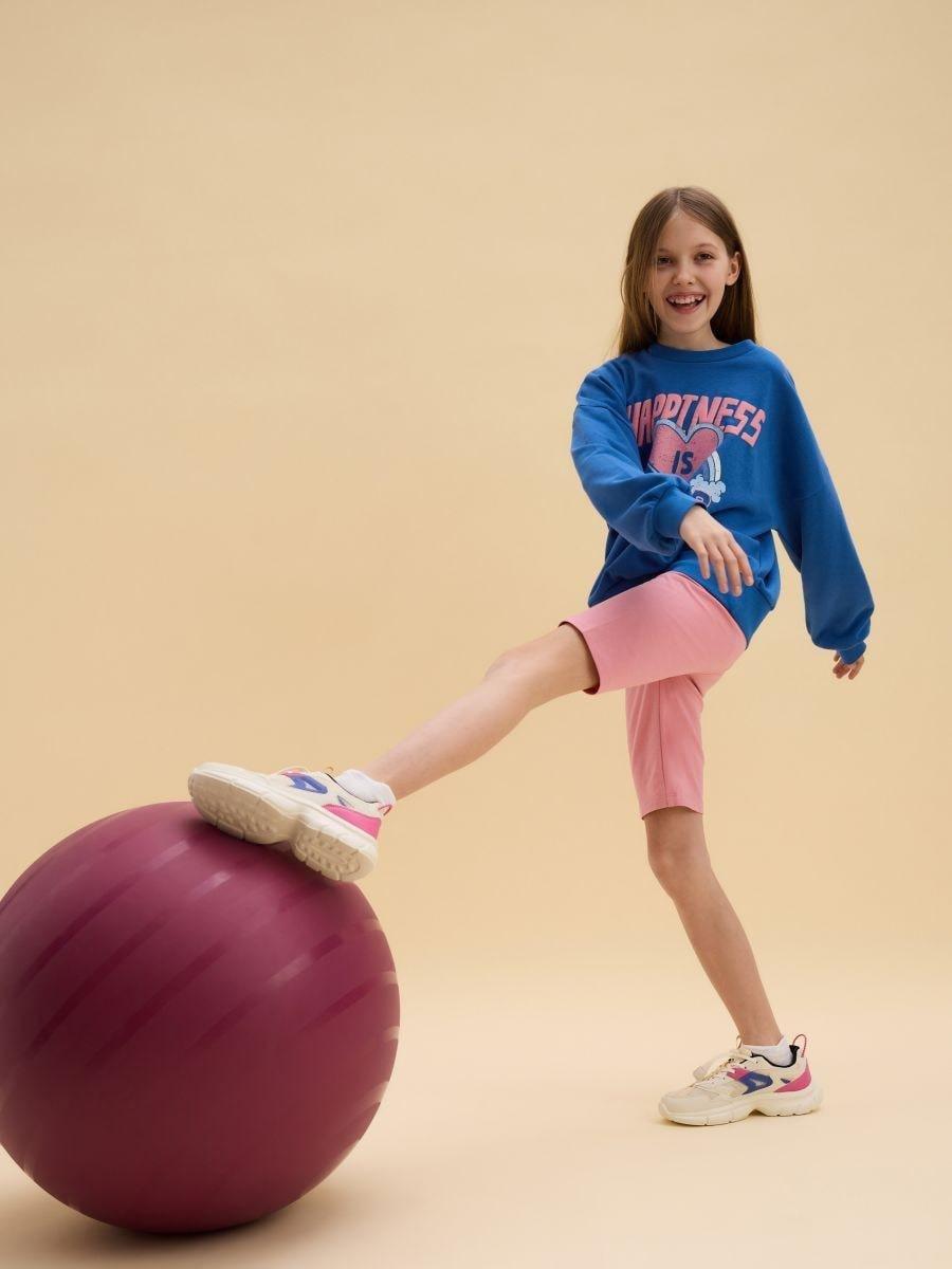 Pink Bike Shorts With A High Cotton Content, , medium