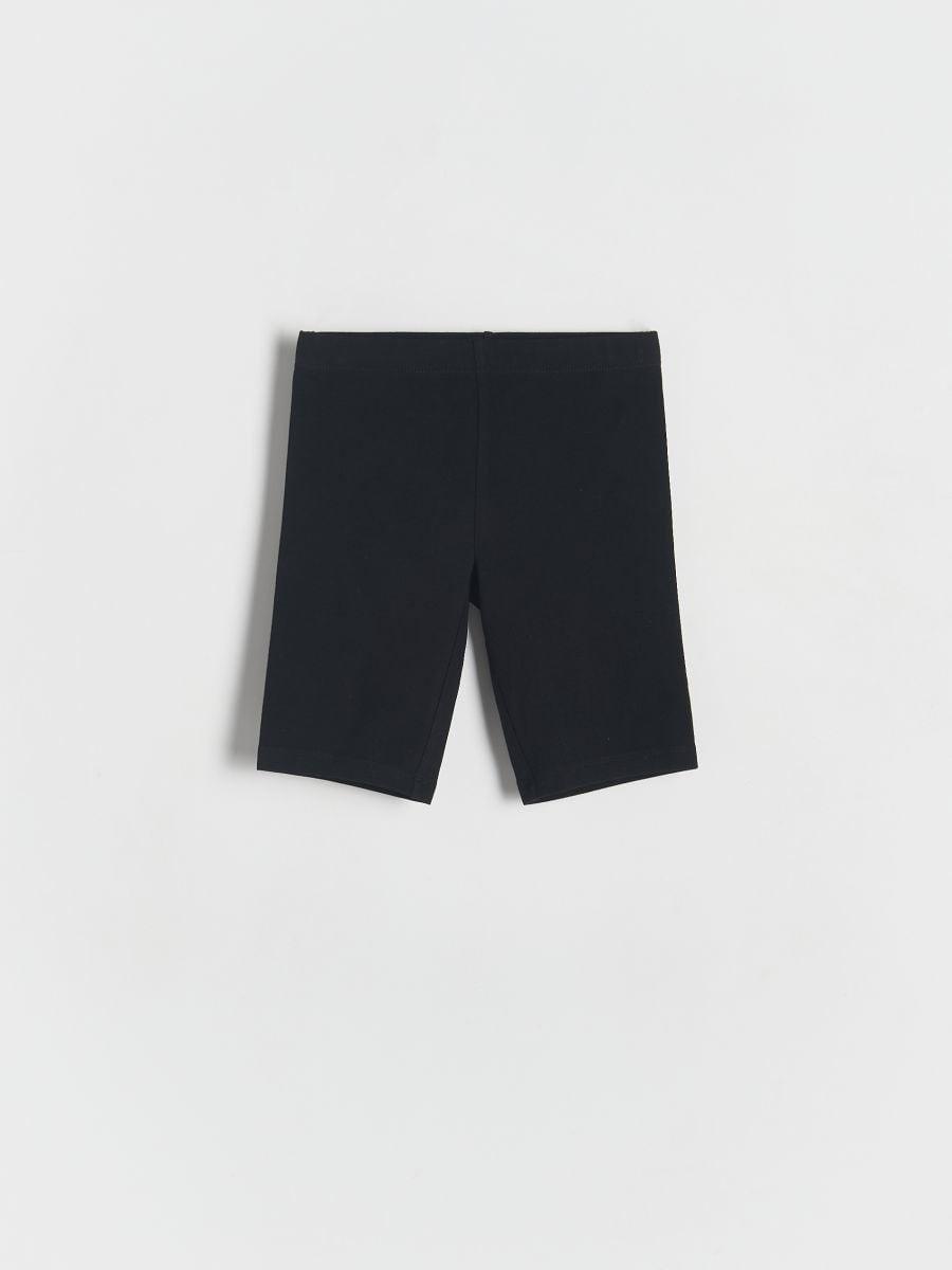 Black Biker Shorts, High Cotton Content, Black, medium