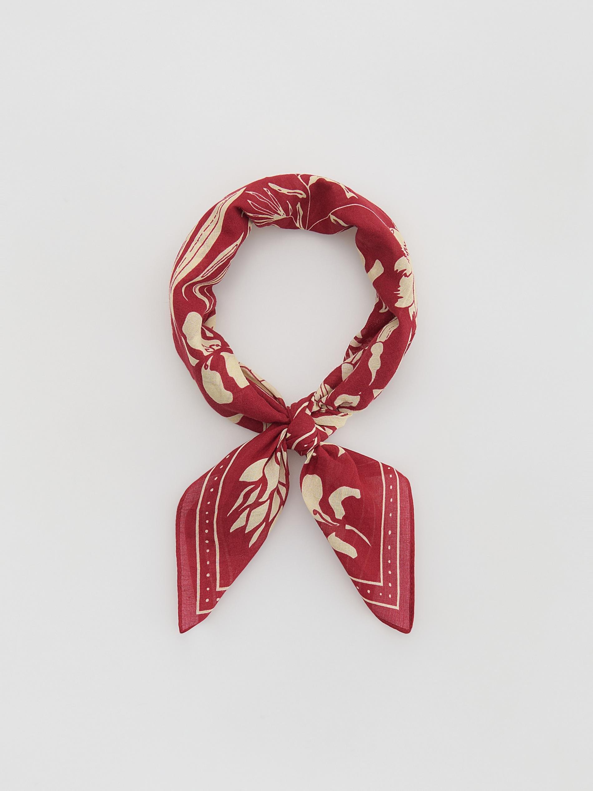 Red Cotton Scarf, Red, medium