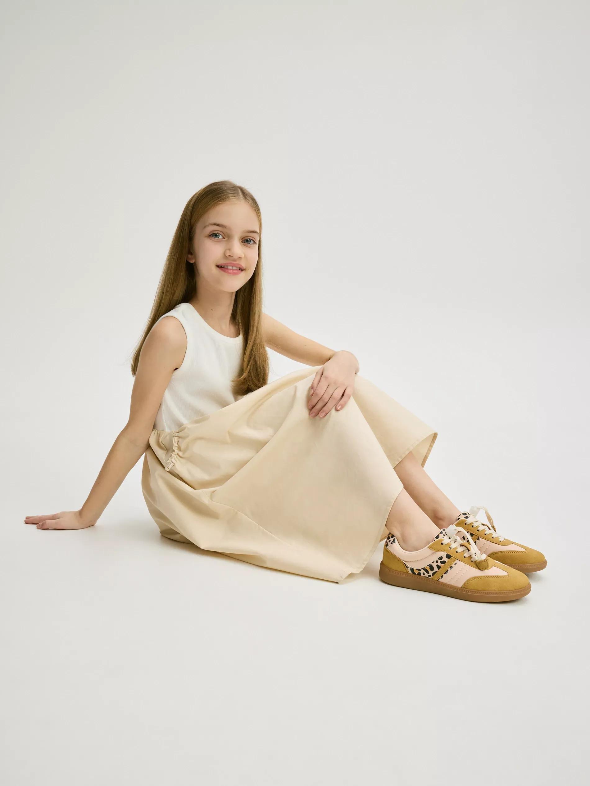 Beige Sneakers With Decorative Details, , large image number 4