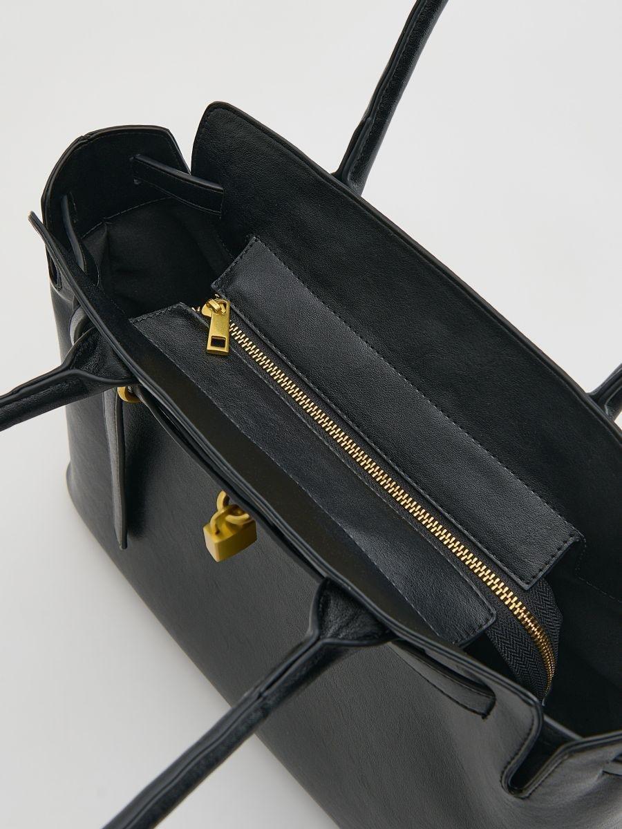 Black Shopper Bag, Black, large image number 2