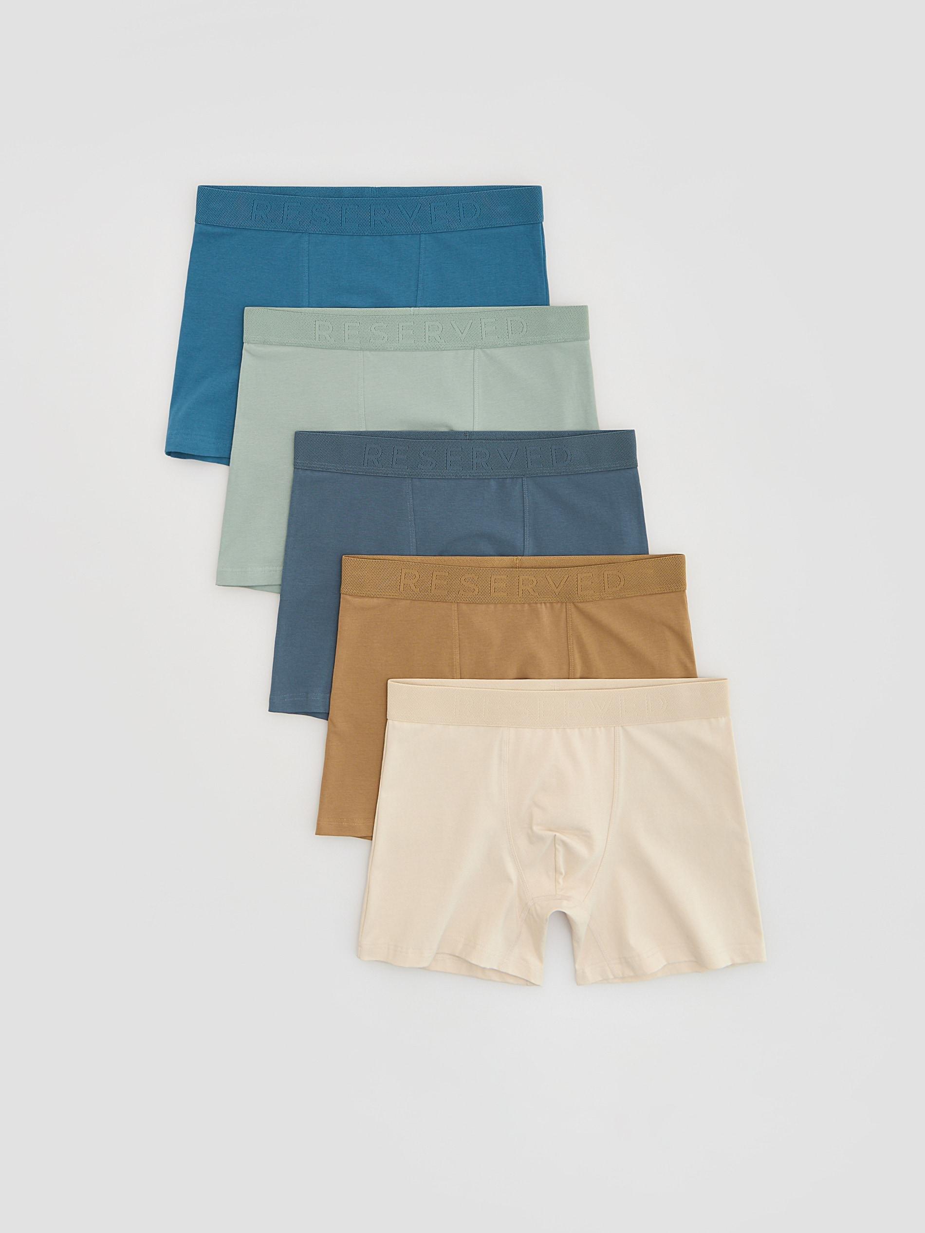 Beige Long Boxers 5 Pack, Beige, medium