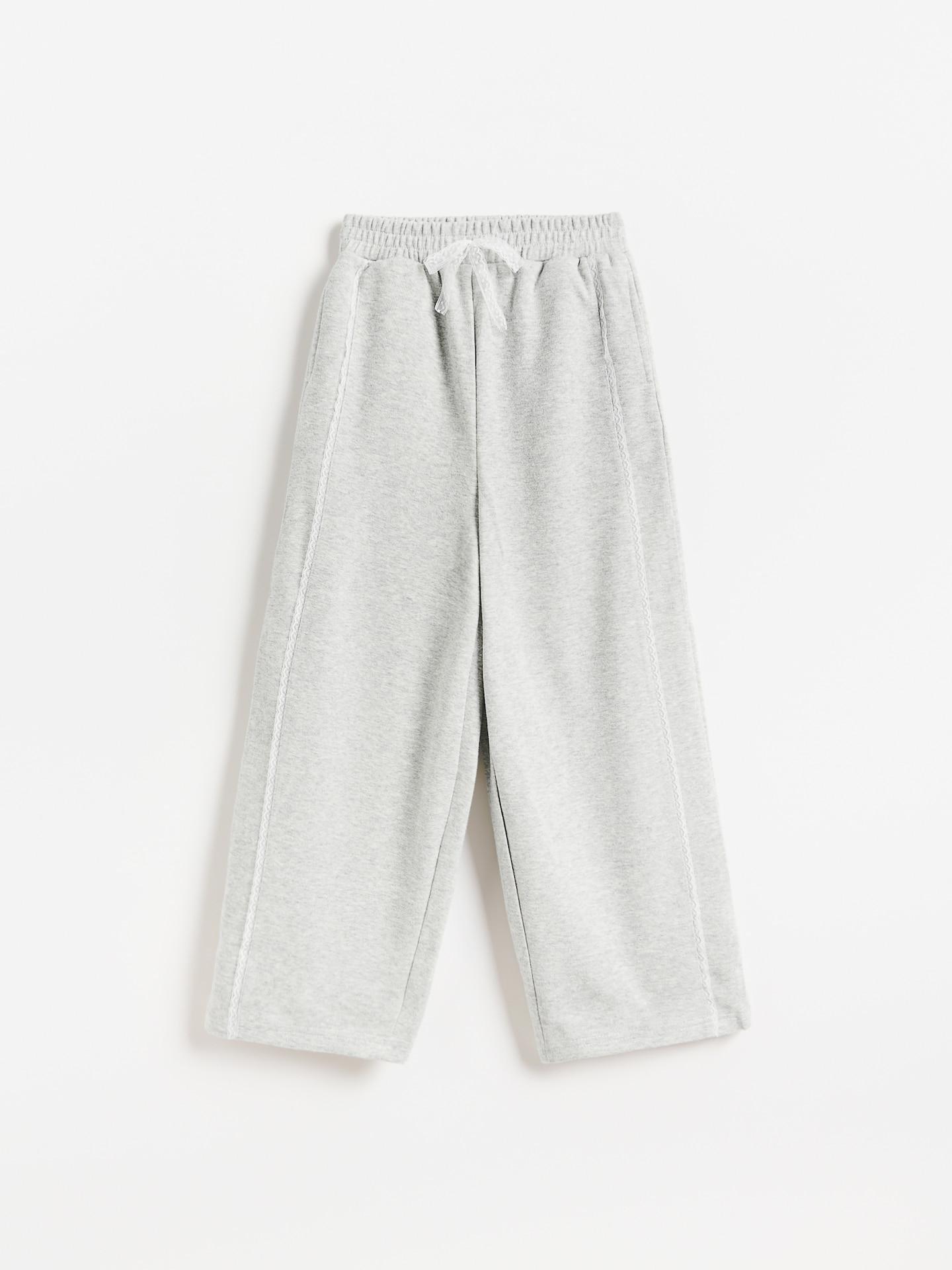 Grey Trousers With Lace Side Stripes, Light grey, medium