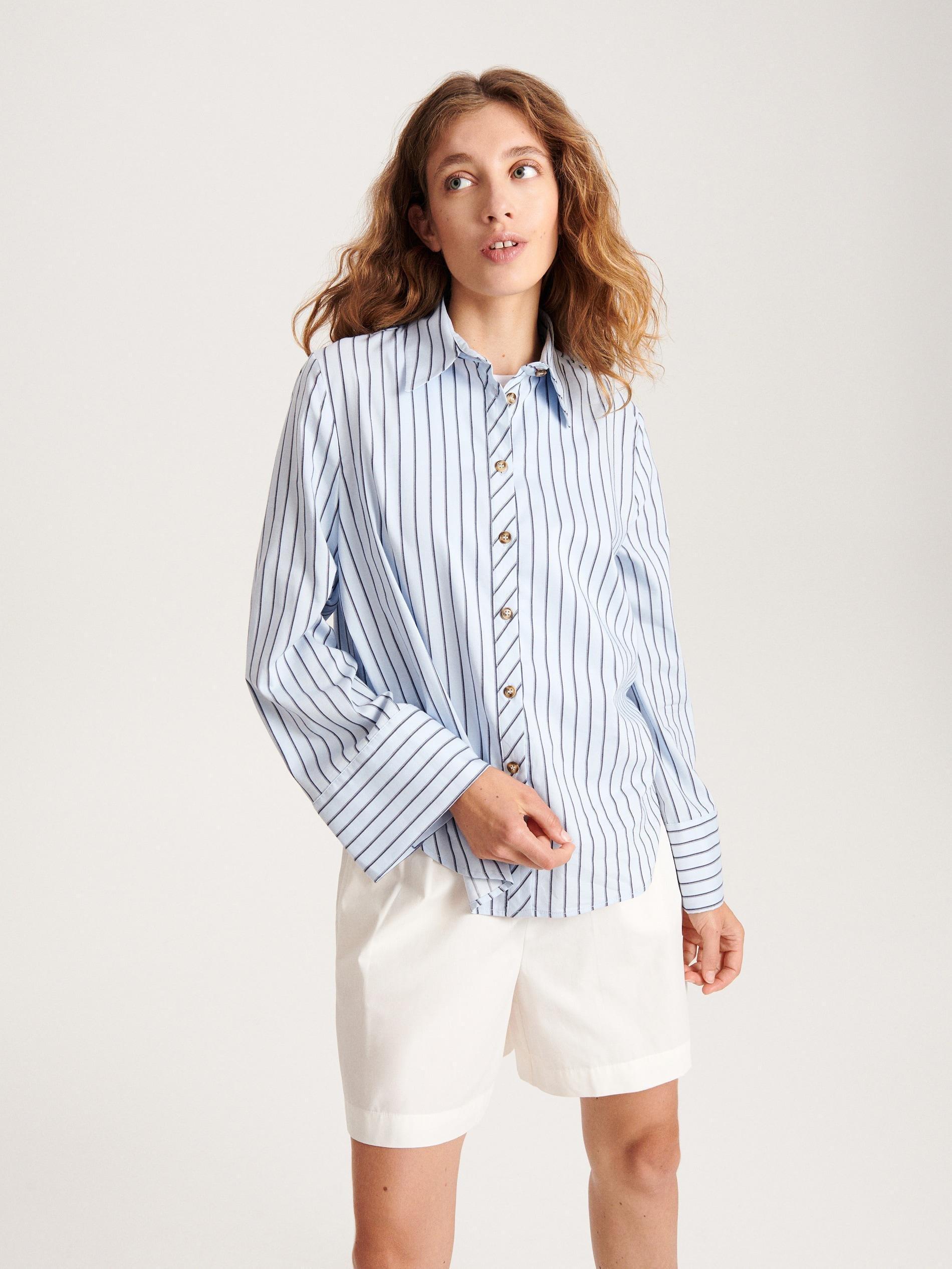 Blue Wide Cuff Shirt, , large image number 1