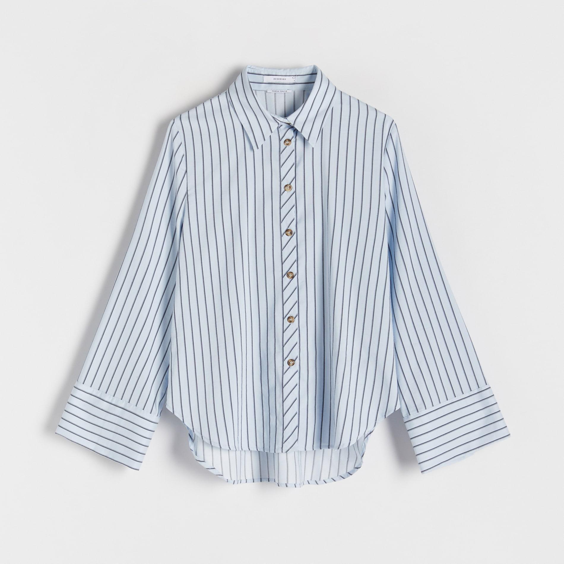 Blue Wide Cuff Shirt, , large image number 4