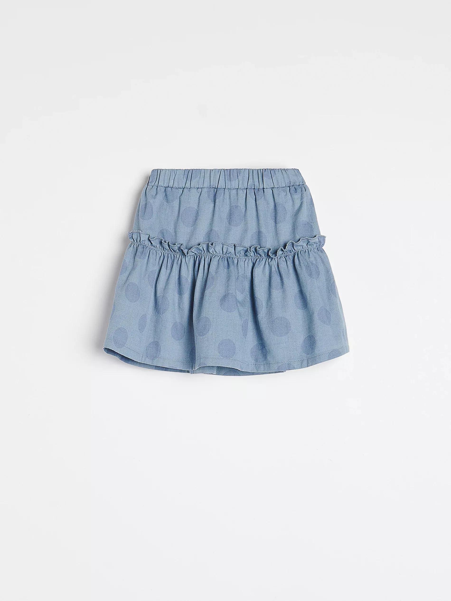 Blue Polka Dot Denim Skirt, Kids Girl, , large image number 2