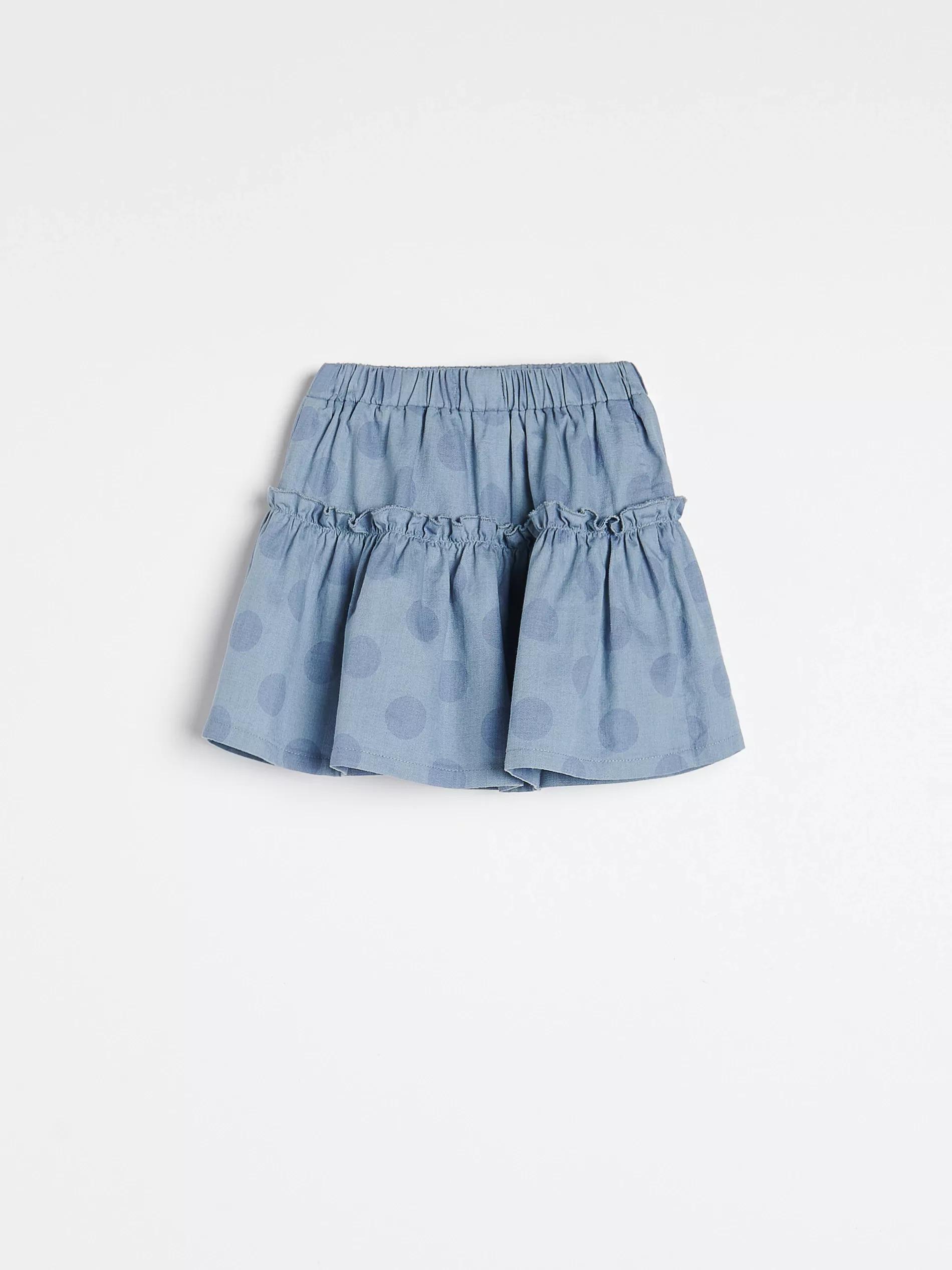 Blue Polka Dot Denim Skirt, Kids Girl, , large image number 3