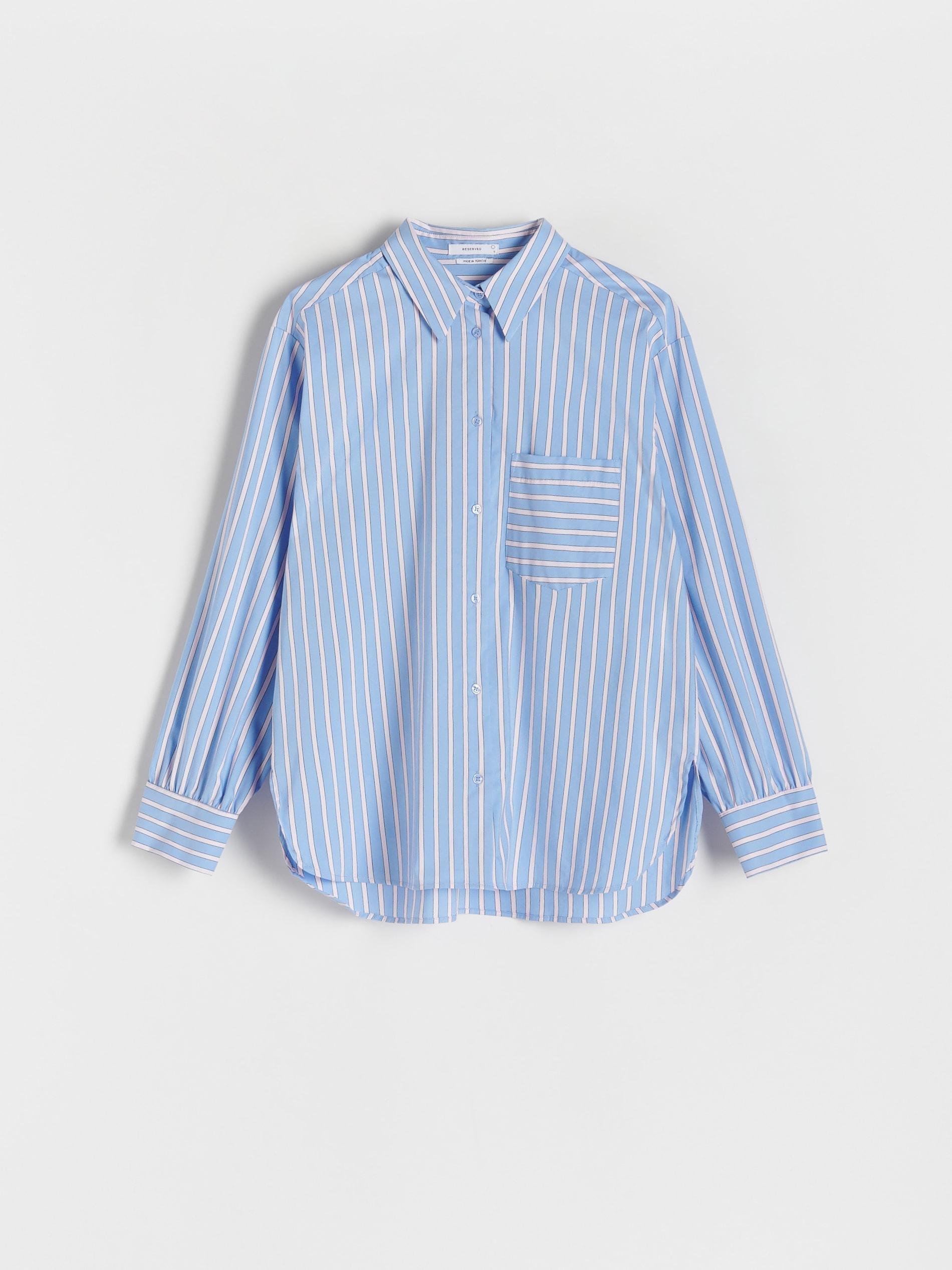 Blue Oversized Cotton Shirt, , large image number 3