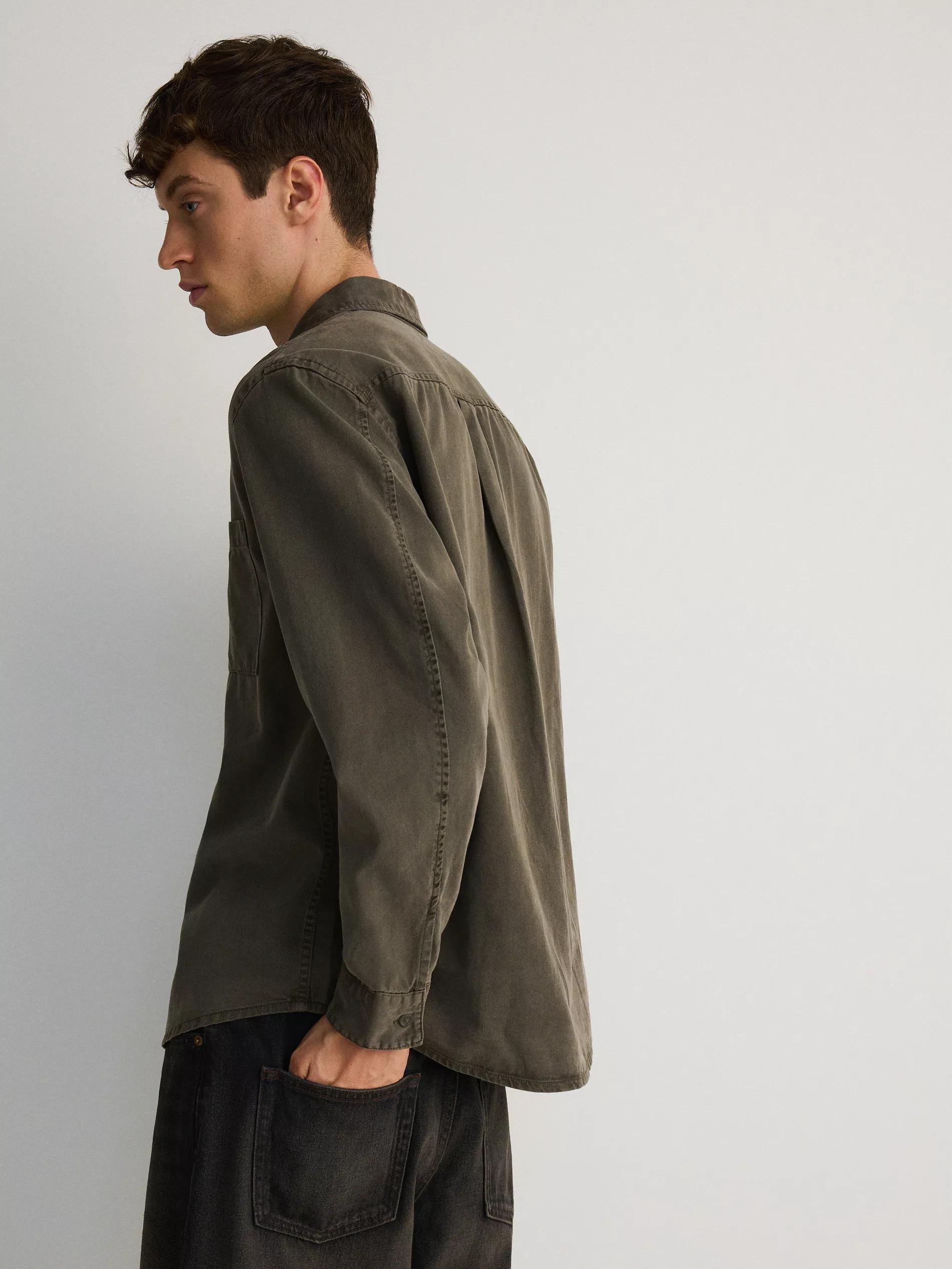 Green Comfort-Fit Shirt With High Lyocell Content, , large image number 1