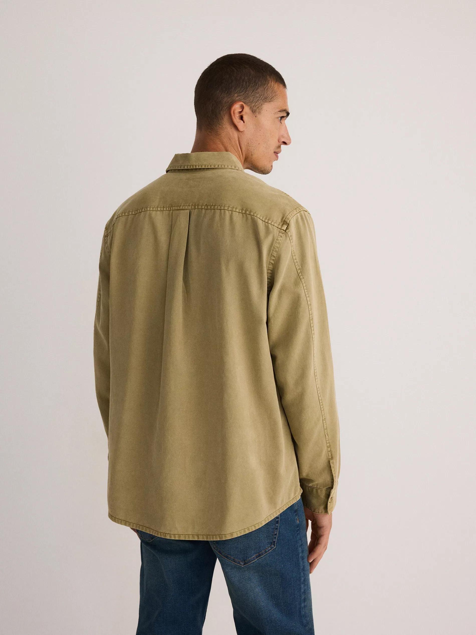 Beige Comfort-Fit Shirt With High Lyocell Content, , large image number 1