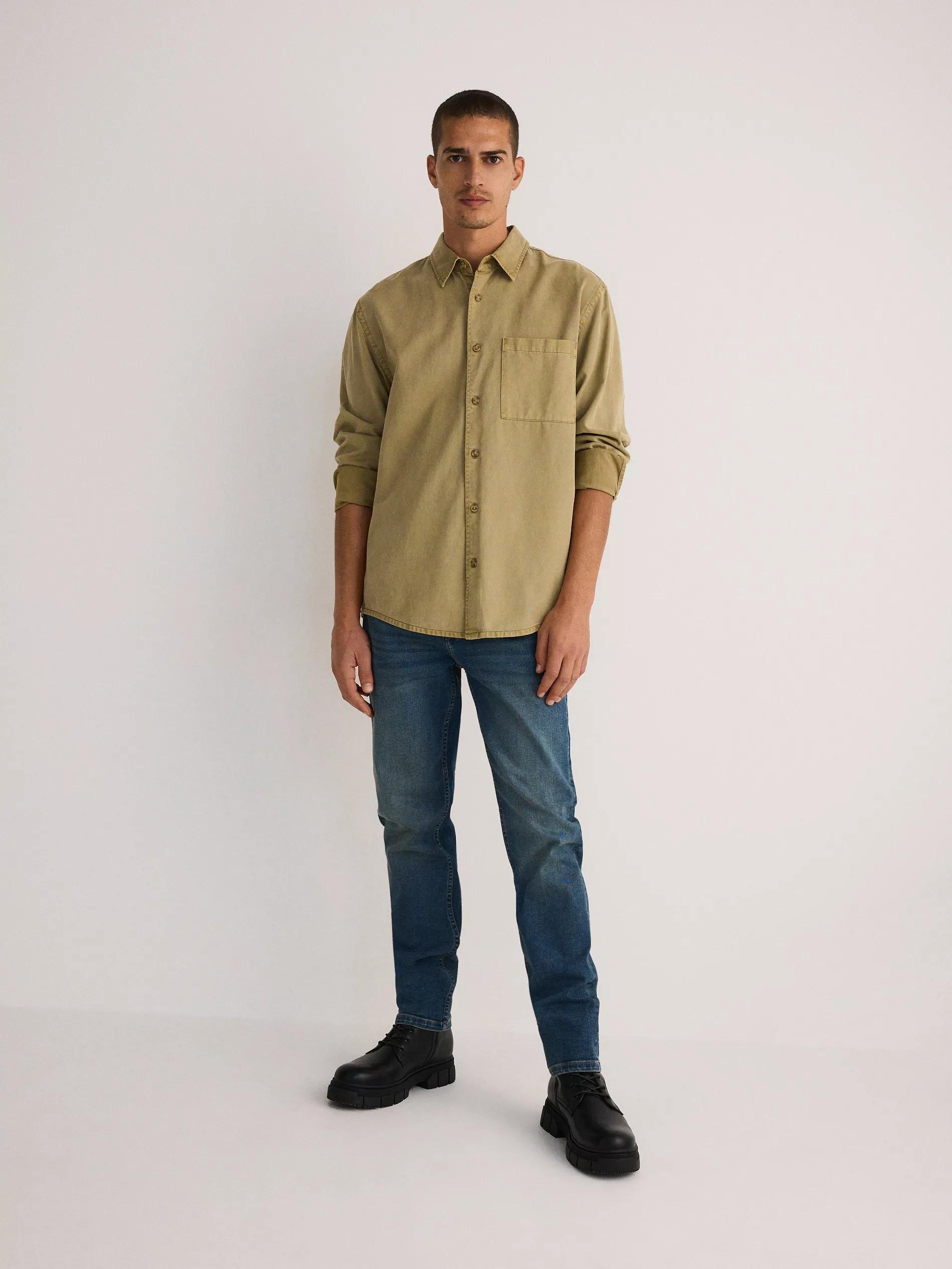 Beige Comfort-Fit Shirt With High Lyocell Content, , large image number 2
