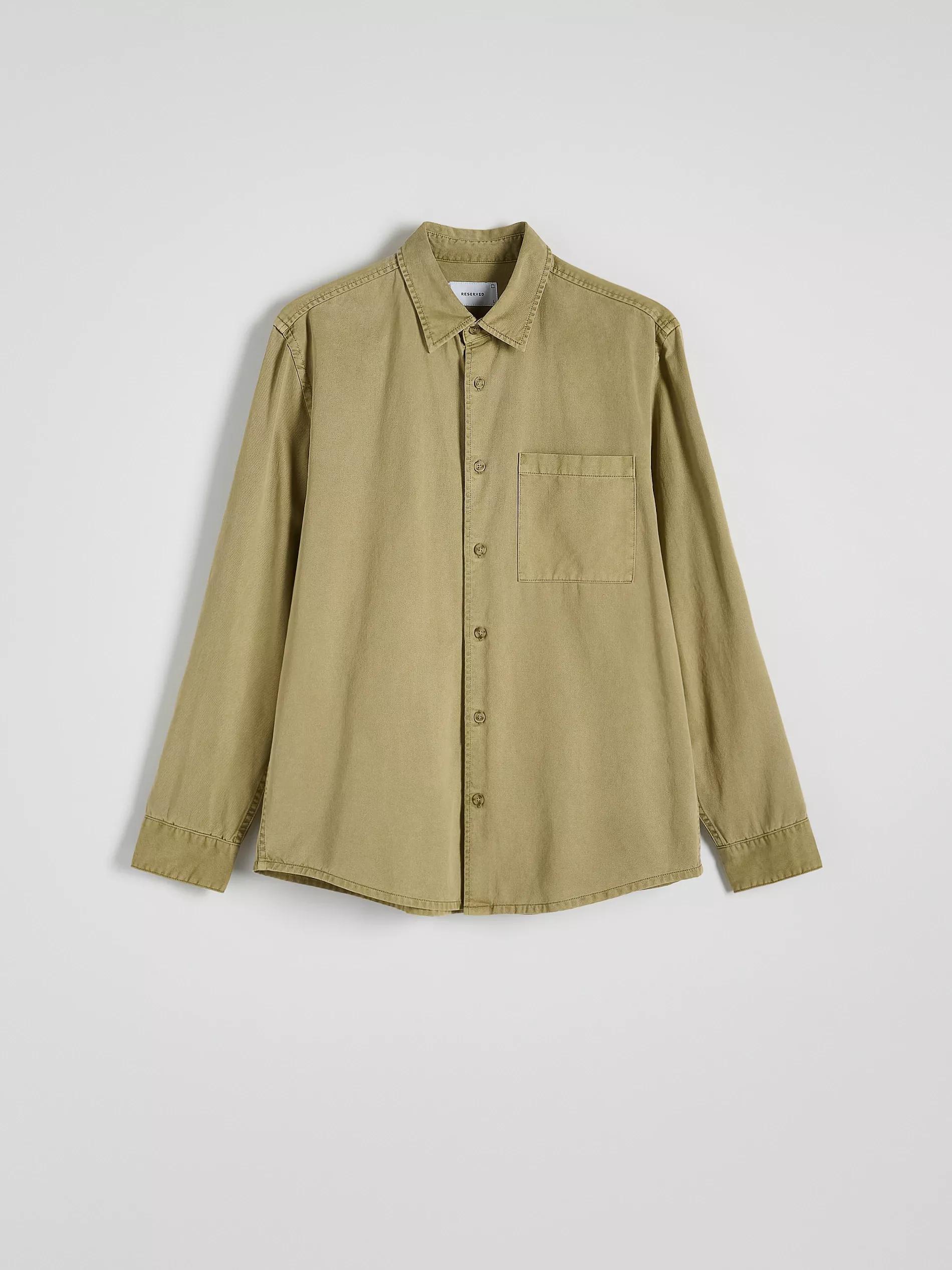Beige Comfort-Fit Shirt With High Lyocell Content, , large image number 3