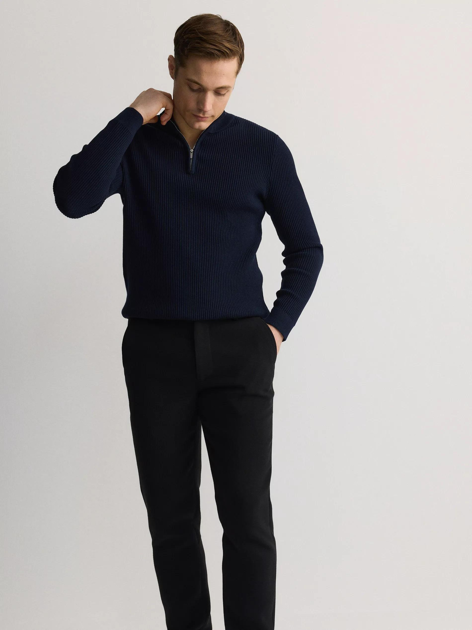 Black Slim Jogger Pants, , large image number 1