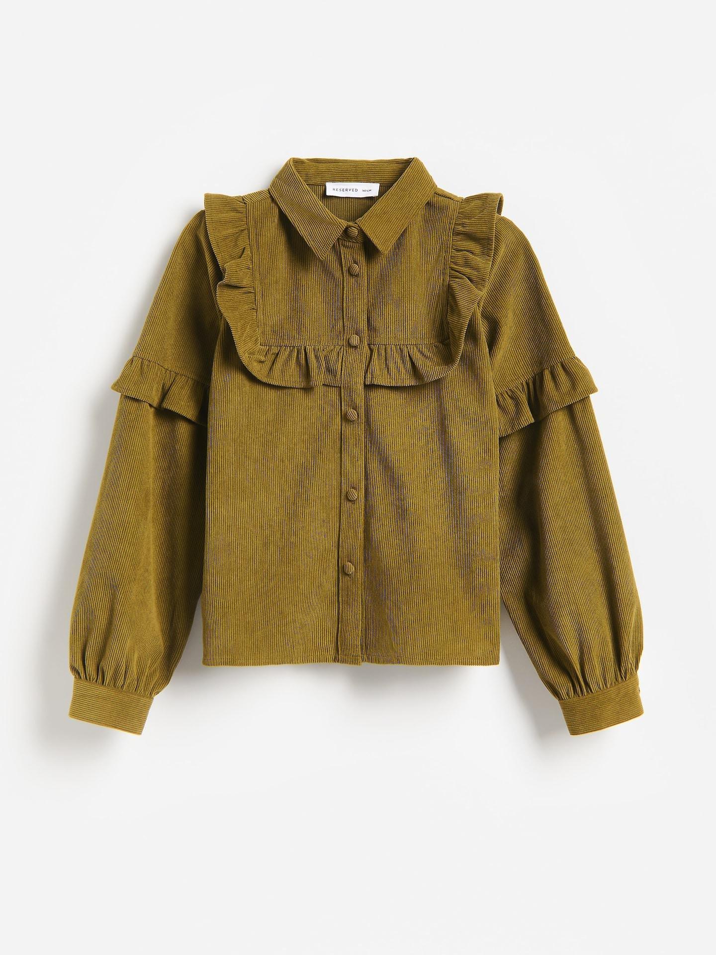 Green Corduroy Shirt, Khaki, medium