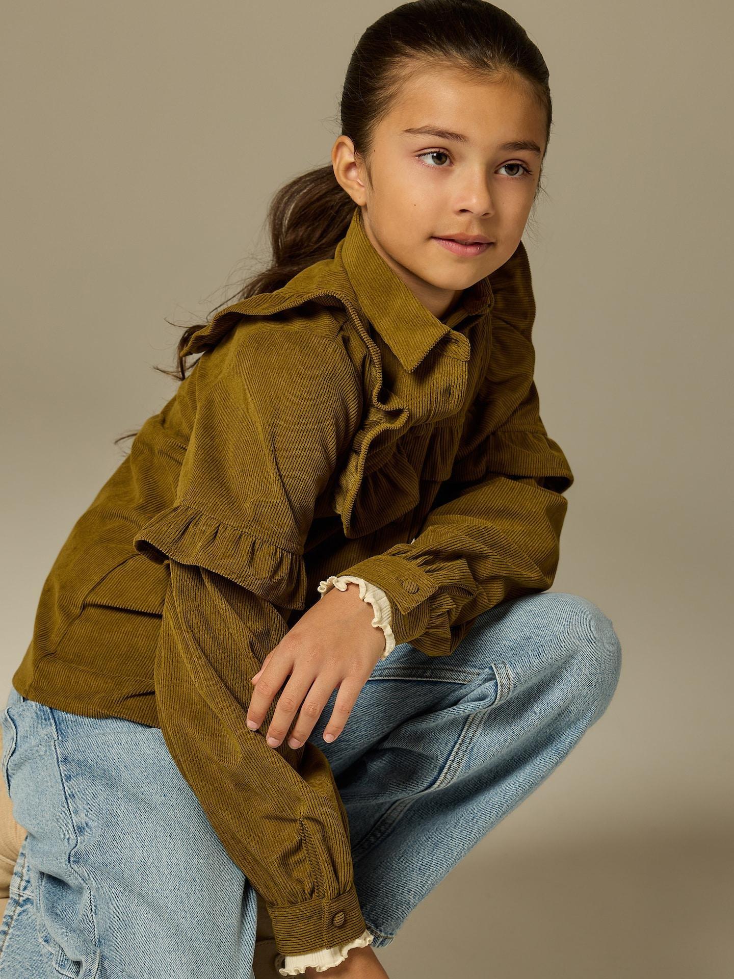 Green Corduroy Shirt, Khaki, medium
