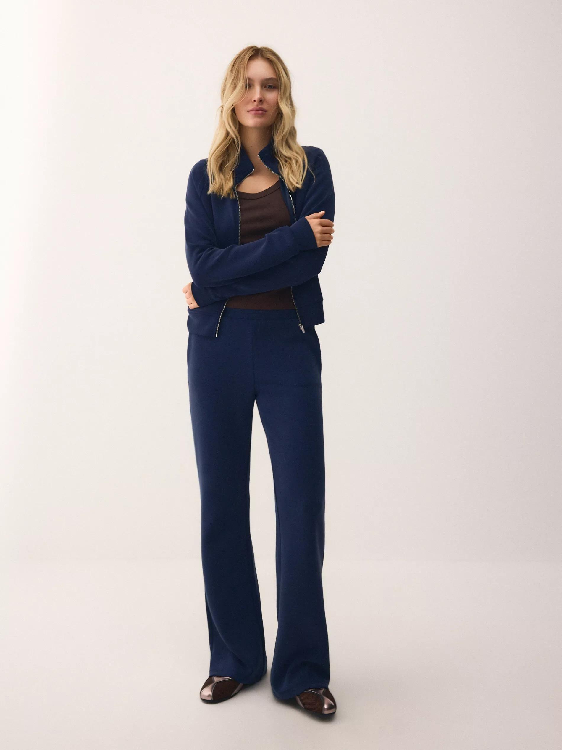 Navy Modal Rich Trousers, Navy, large image number 1