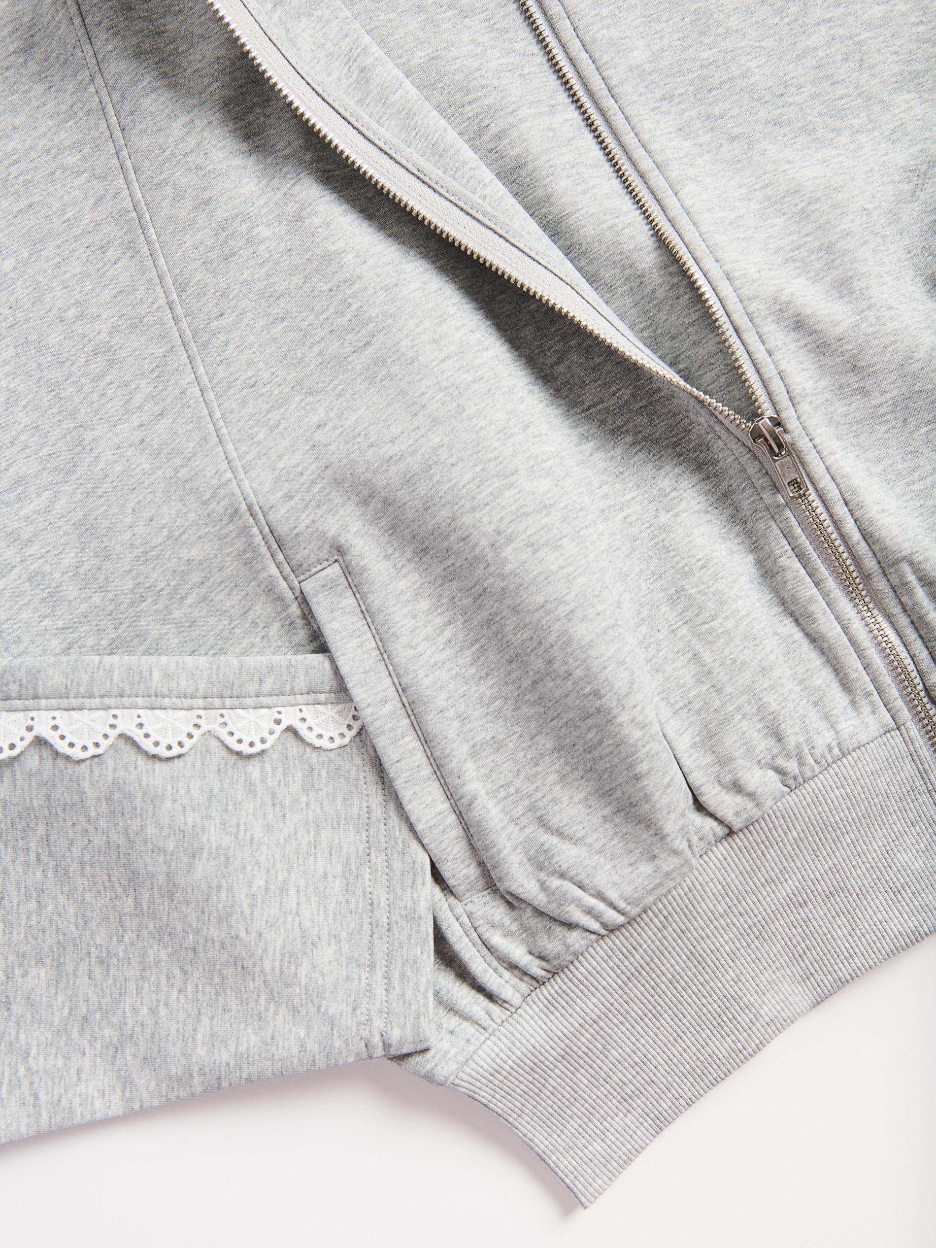 سويت شيرت مع مفتوح محبوك تفصيلة رمادي, Light grey, large image number 5
