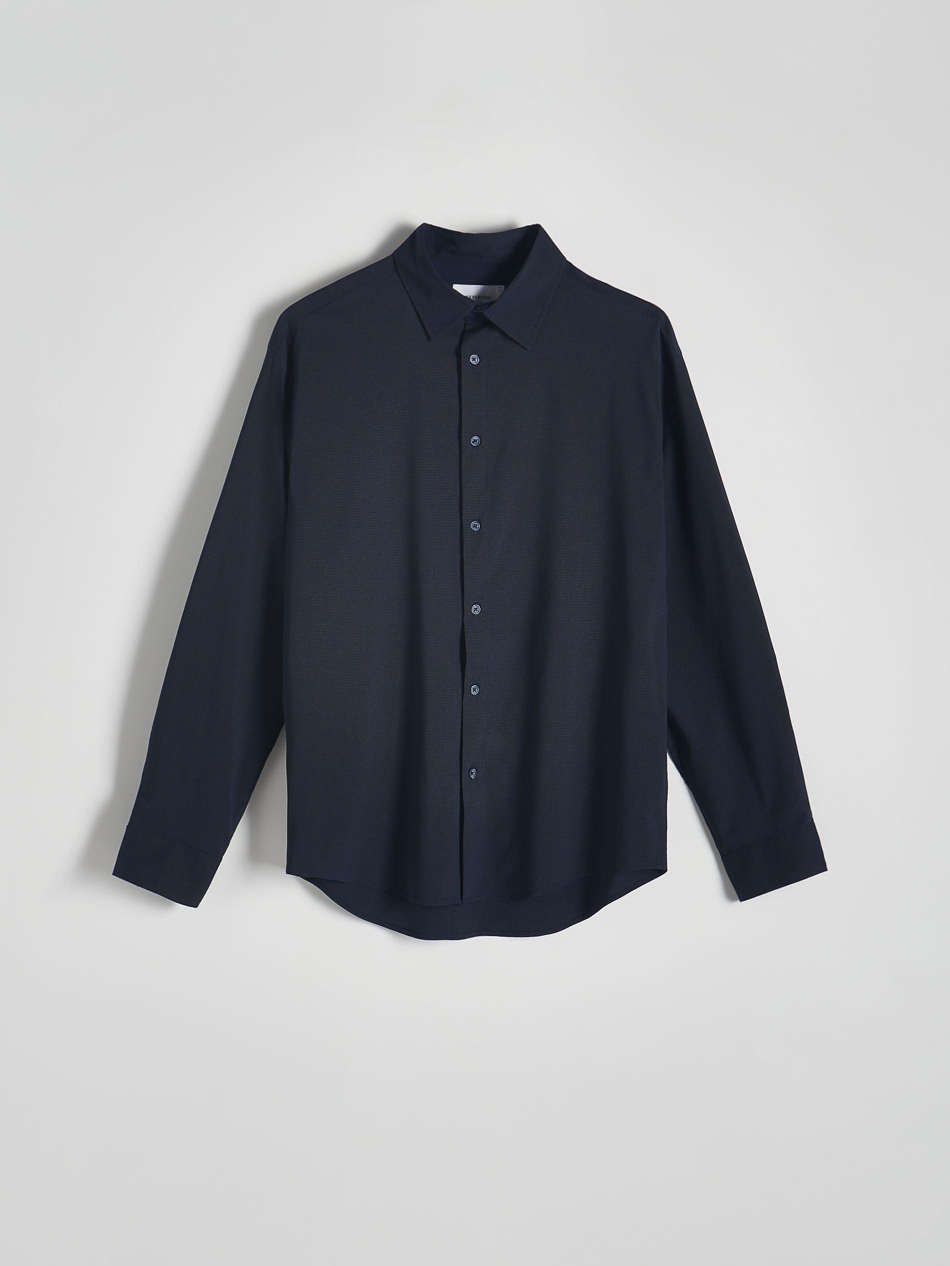 Navy Regular Fit Plain Shirt, , large image number 1