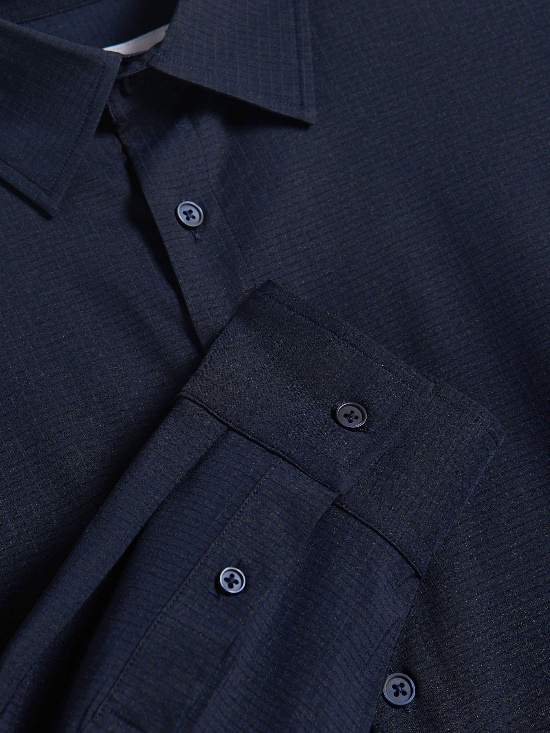 Navy Regular Fit Plain Shirt, , large image number 2