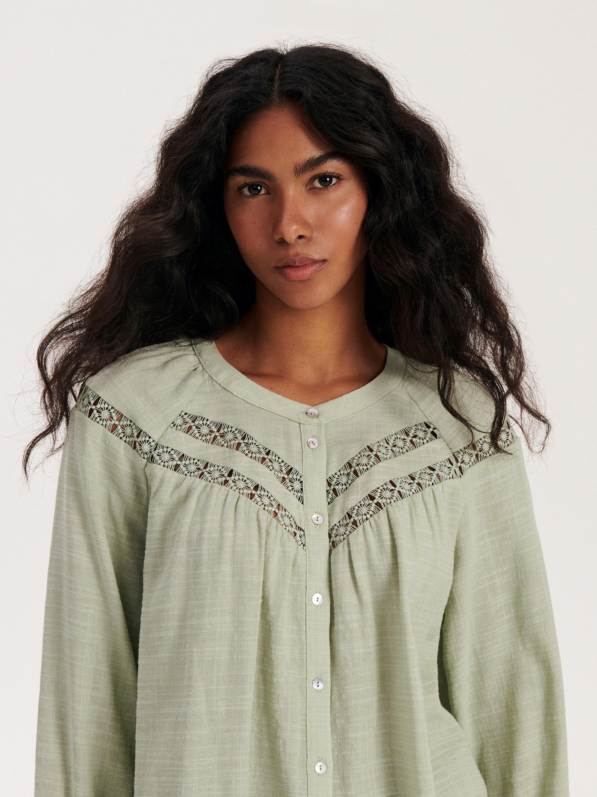 Green Fishnet Insert Shirt, , large image number 1