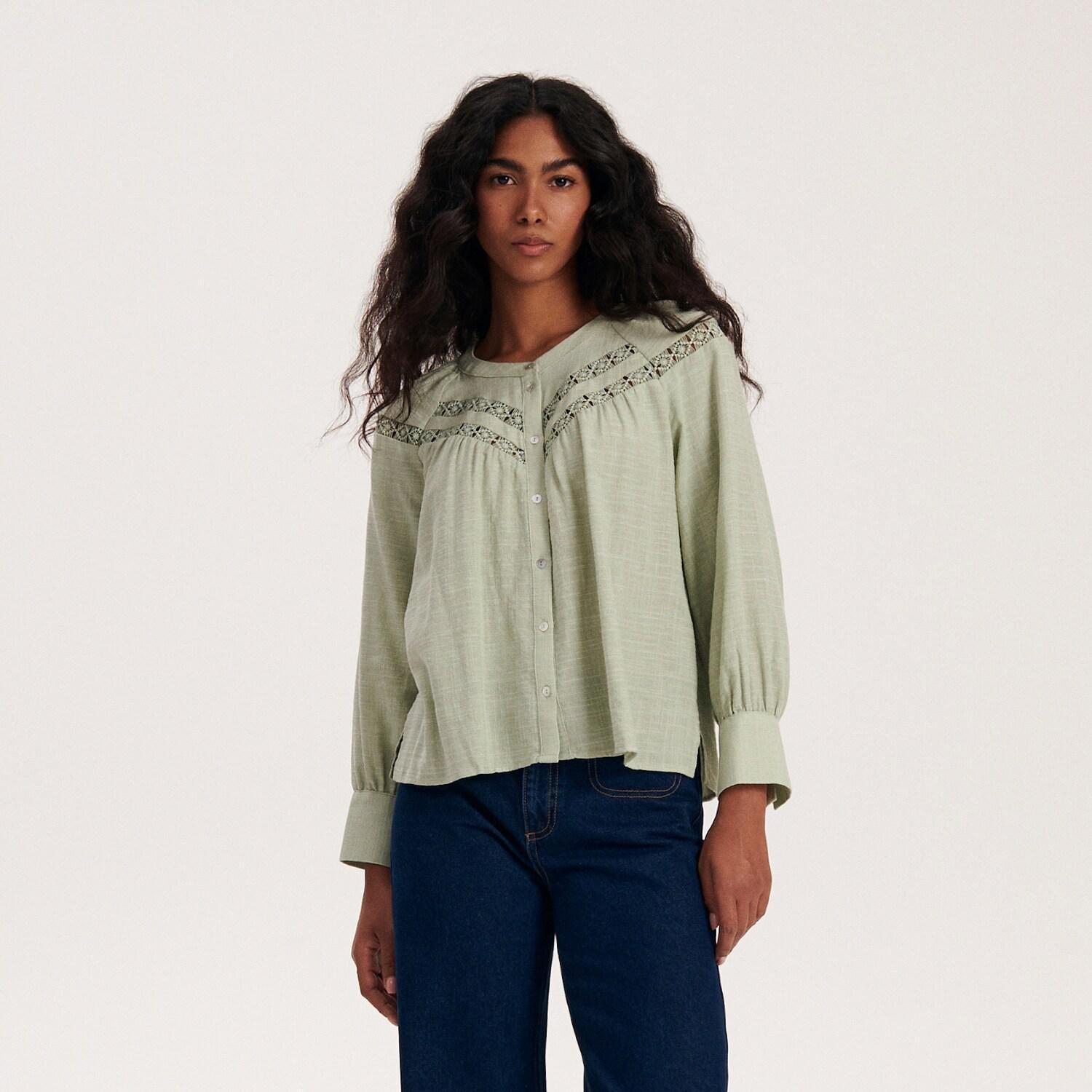 Green Fishnet Insert Shirt, , large image number 3
