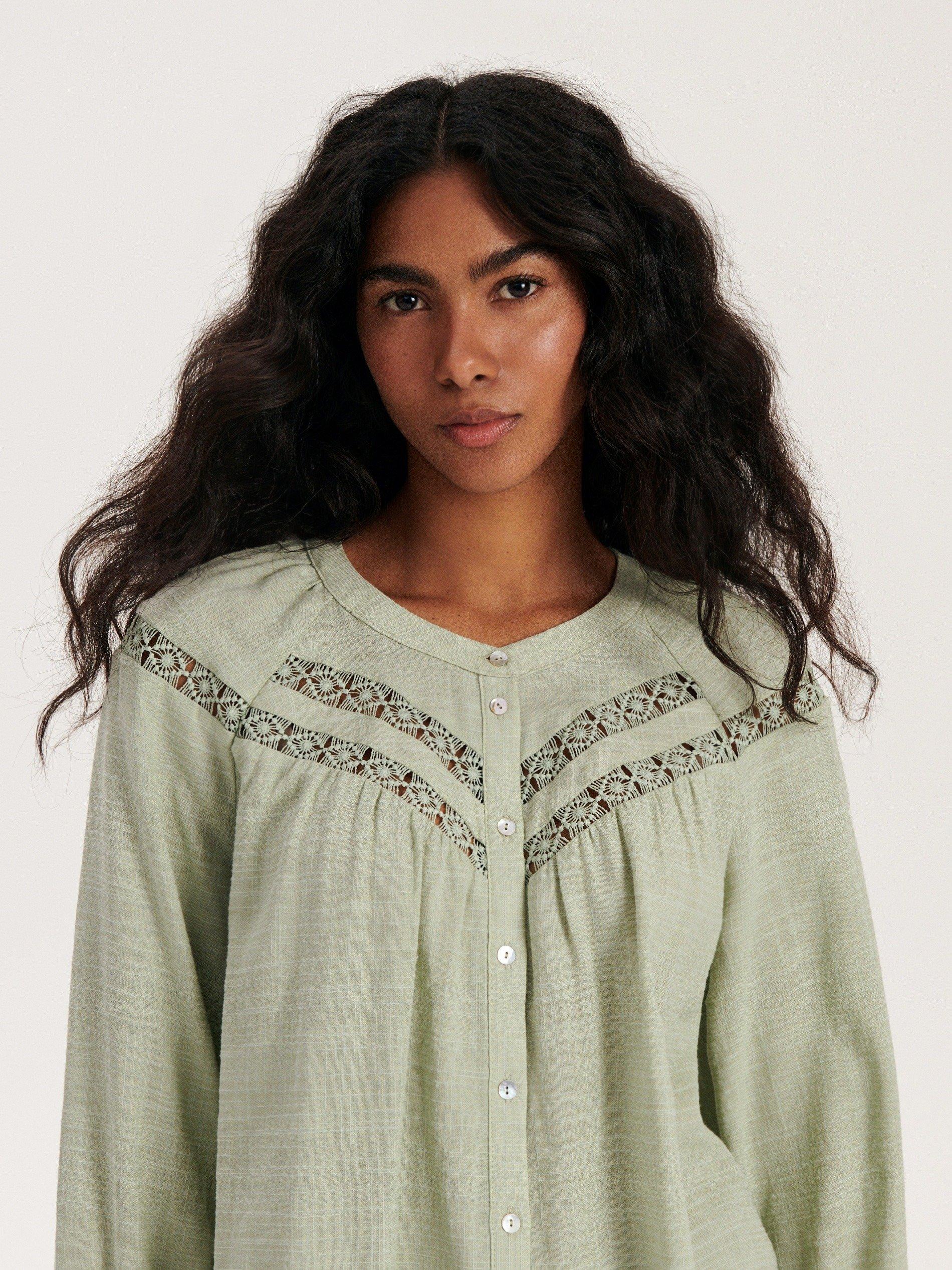 Green Fishnet Insert Shirt, , large image number 4
