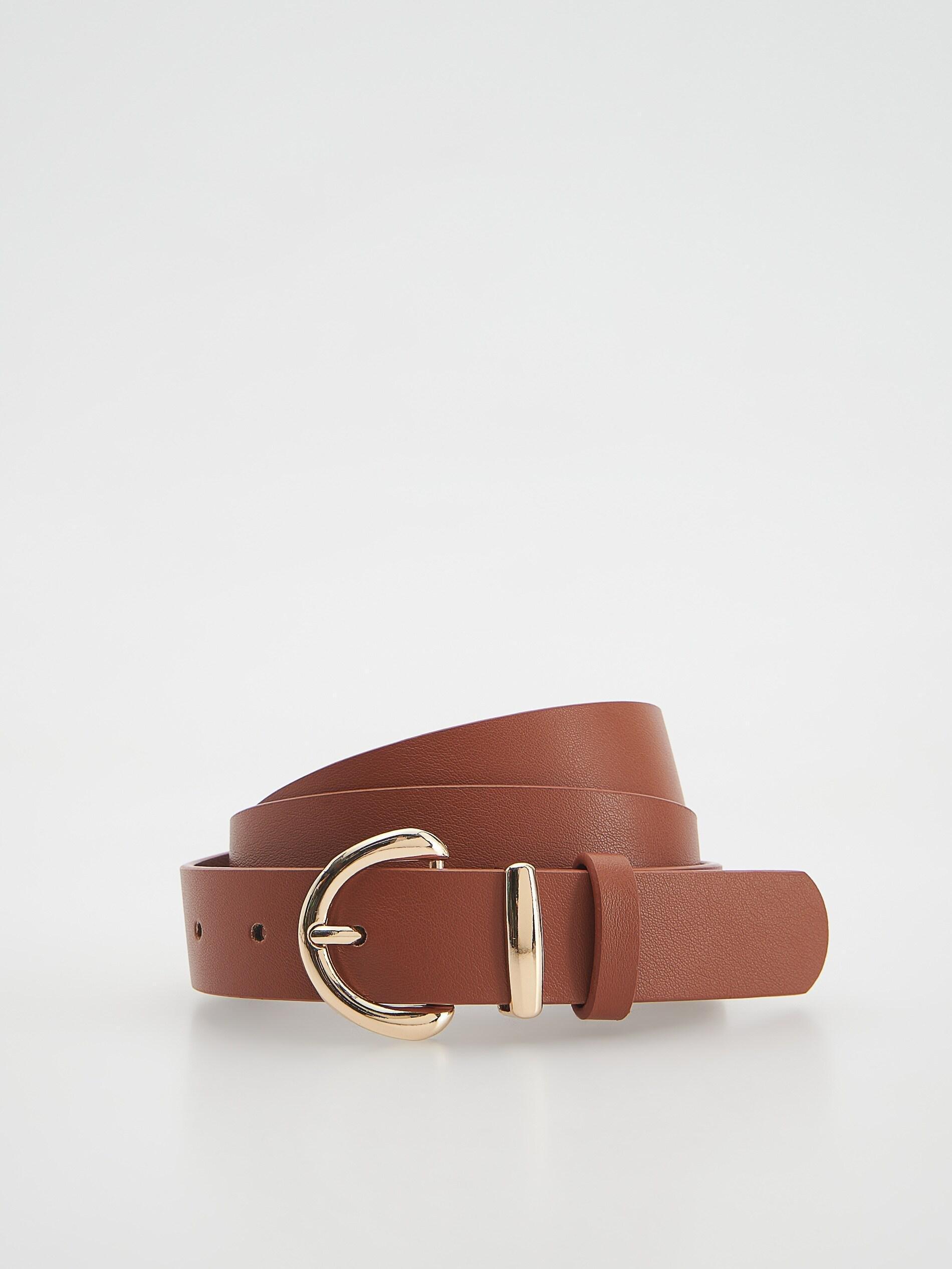 Brown Leather Belt, , large image number 0
