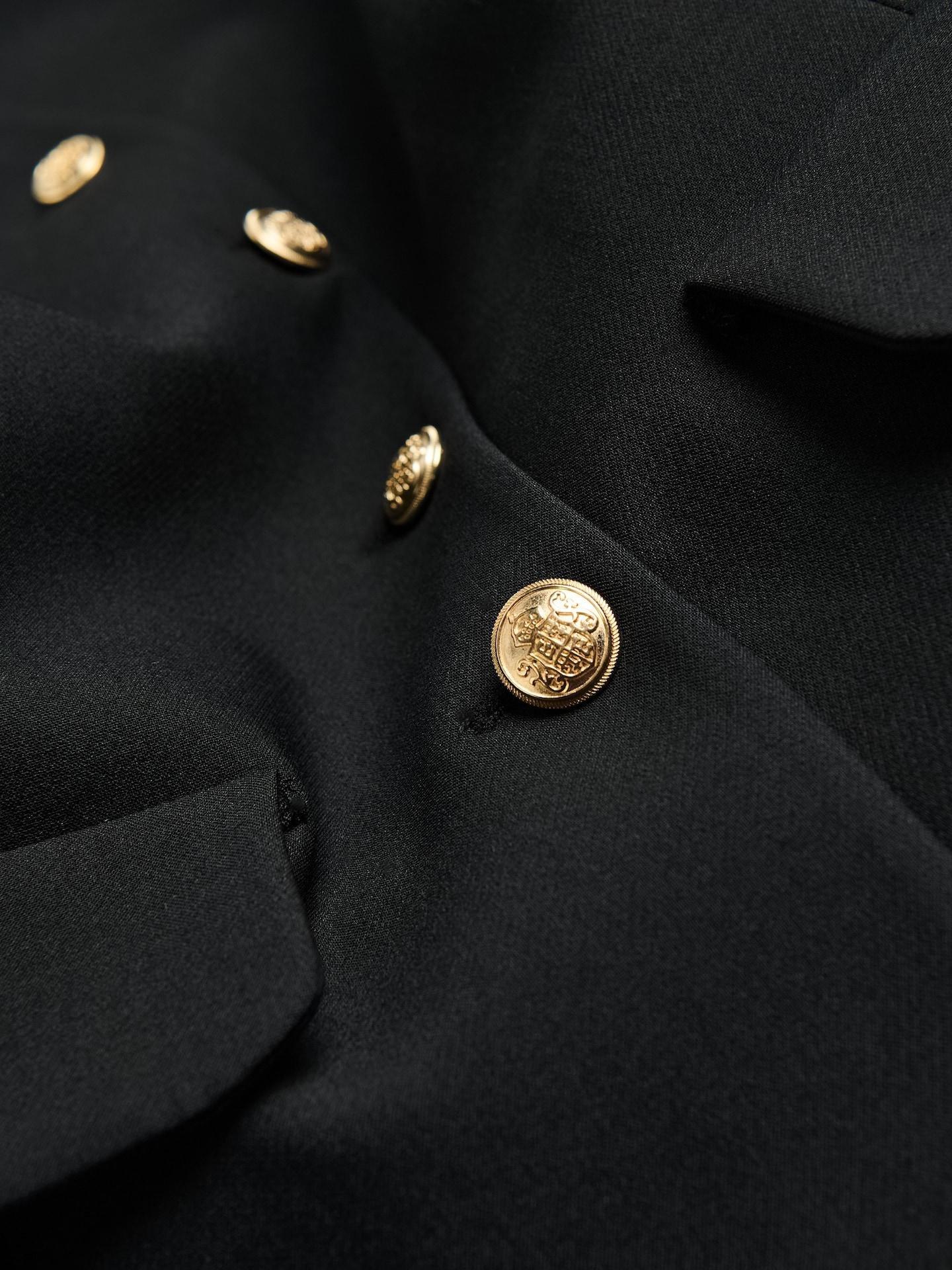 Black Short-Sleeved Blazer, Black, large image number 4