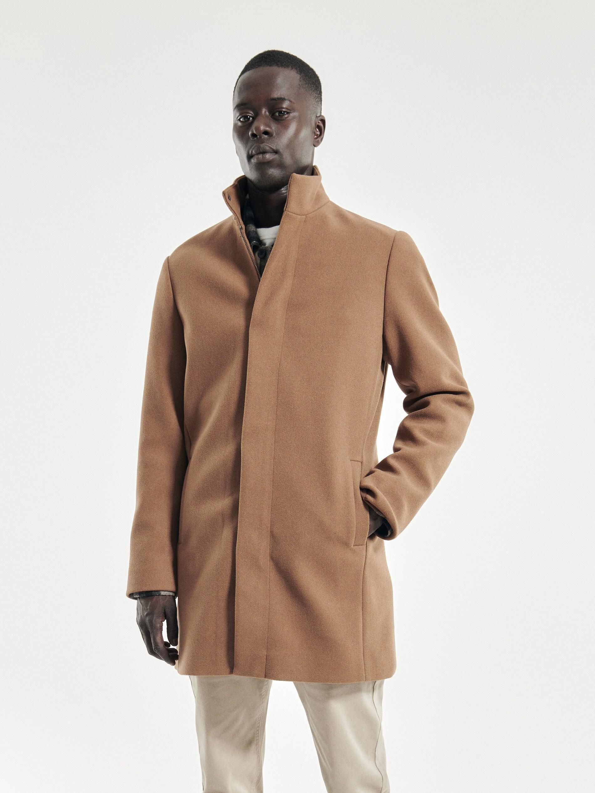 Brown Coat With High Stand Up Collar, , large image number 3