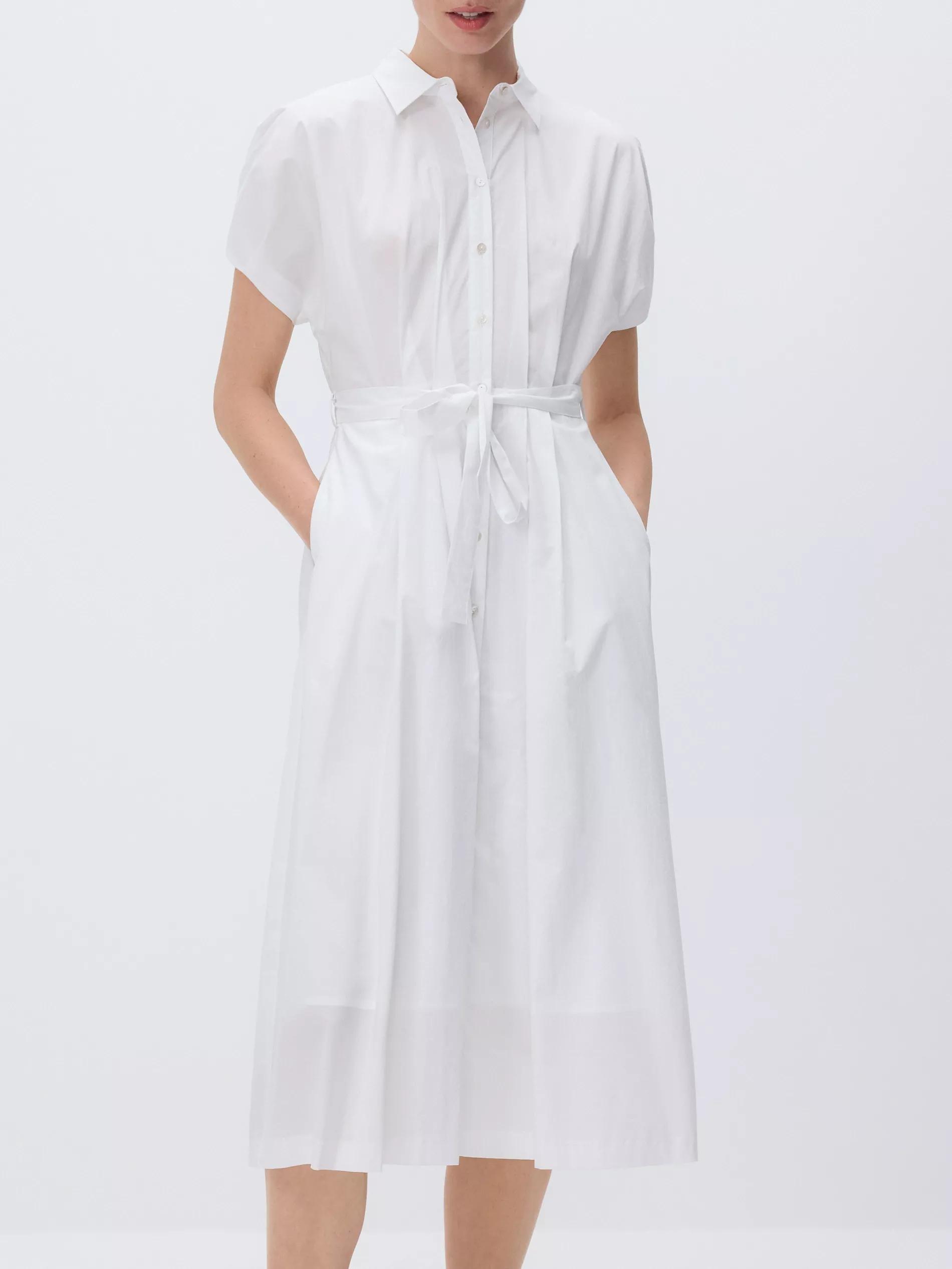 White Midi Shirt Dress, , large image number 0