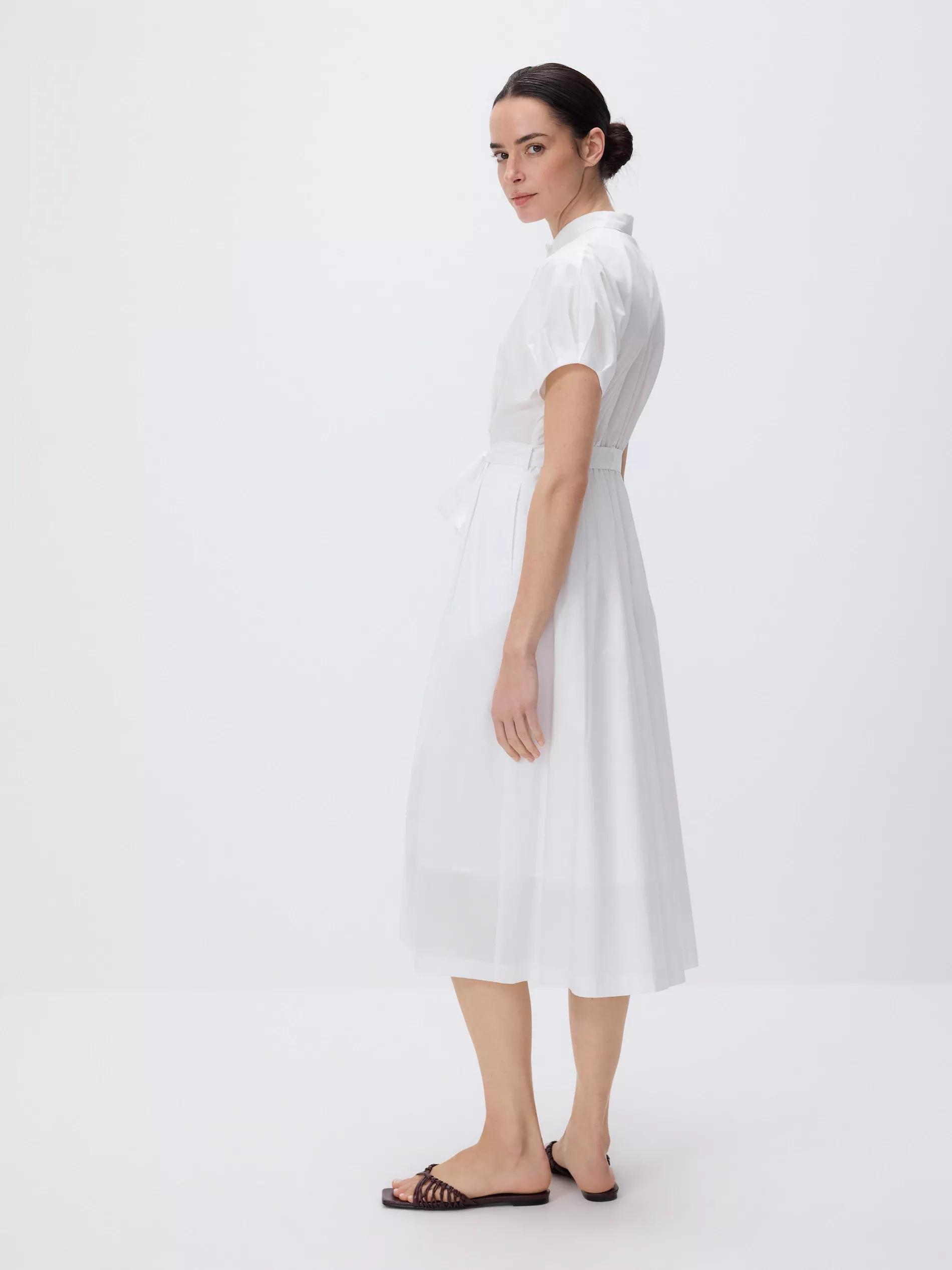 White Midi Shirt Dress, , large image number 4