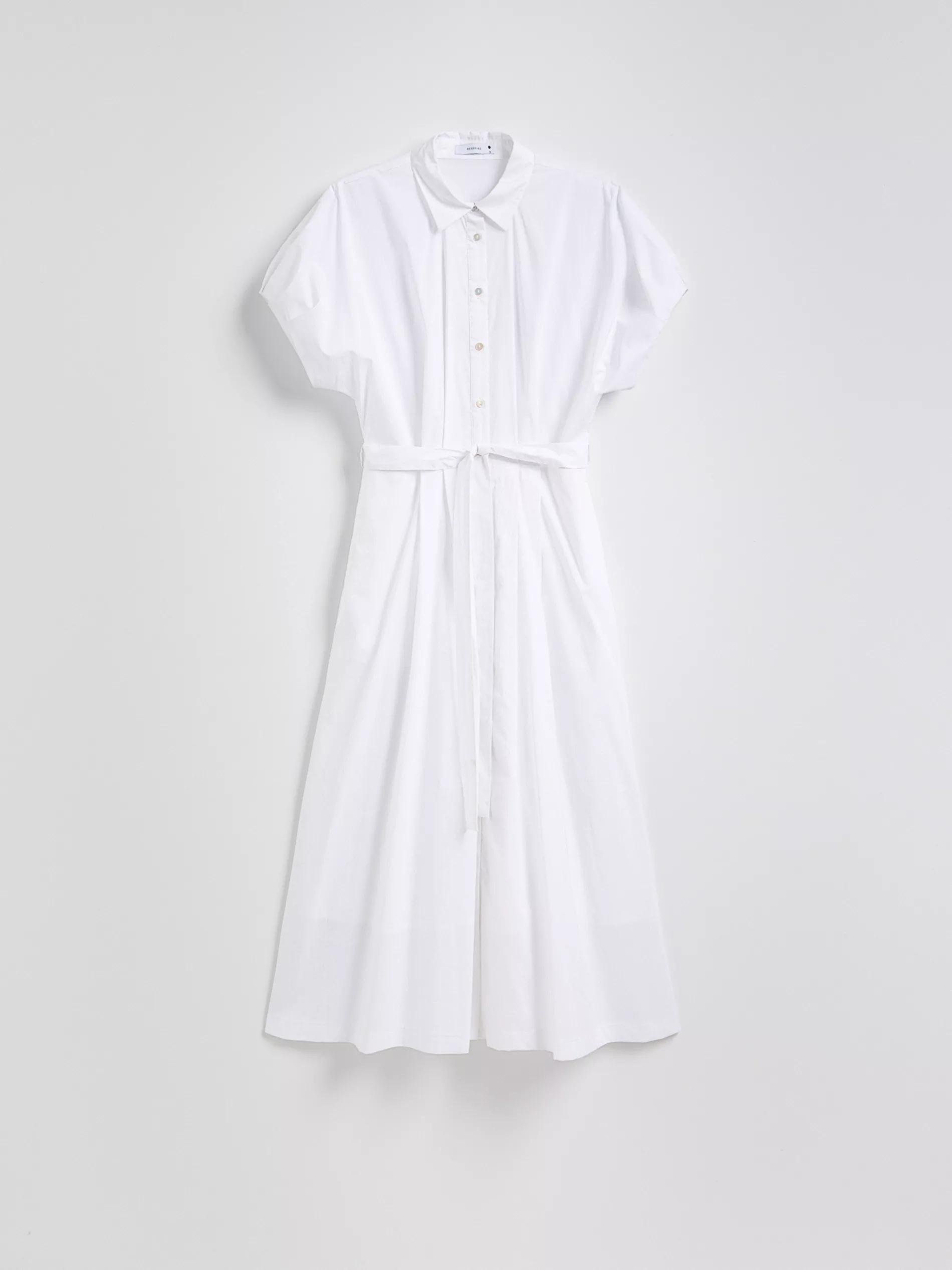 White Midi Shirt Dress, , large image number 5