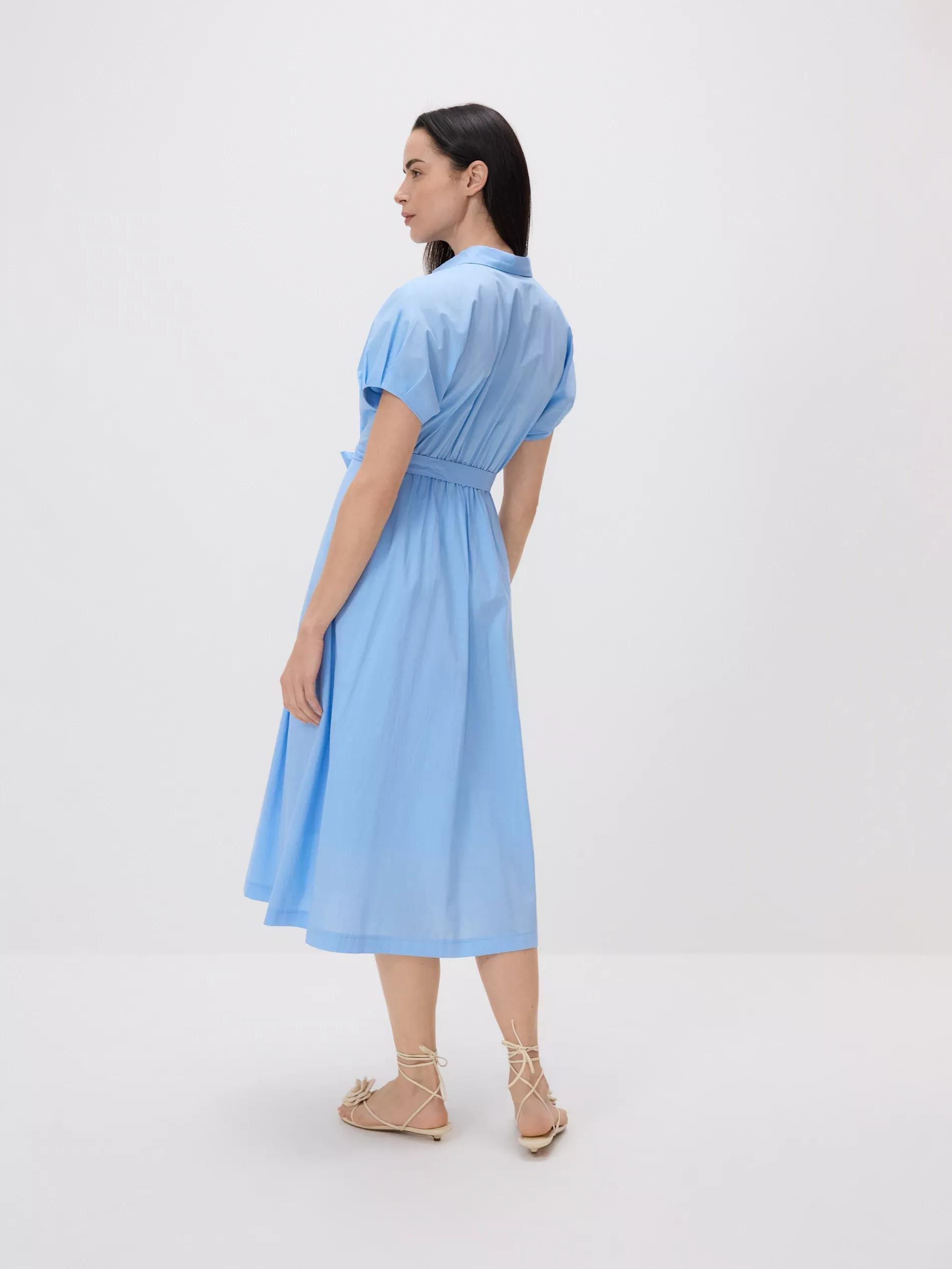 Blue Midi Shirt Dress, , large image number 3