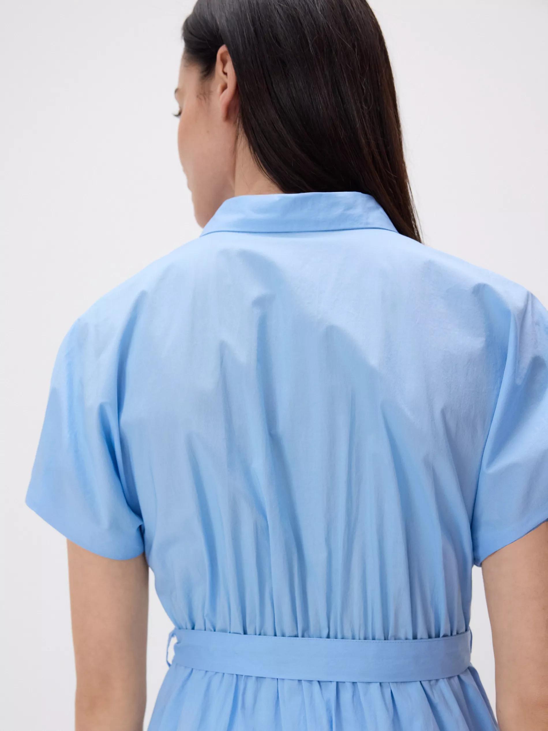 Blue Midi Shirt Dress, , large image number 5