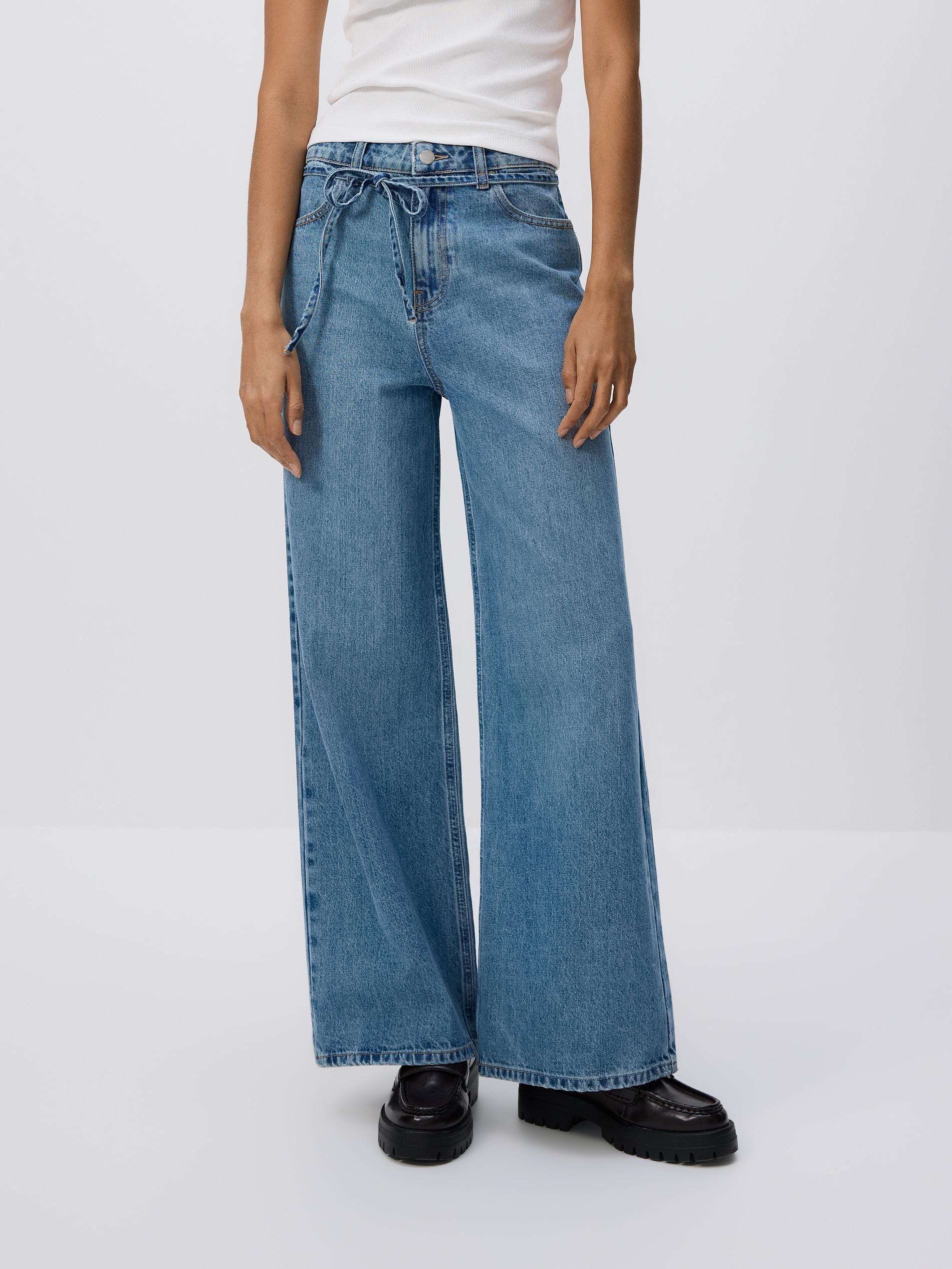 Blue Jeans Denim Trousers With Belt, Blue, large image number 2
