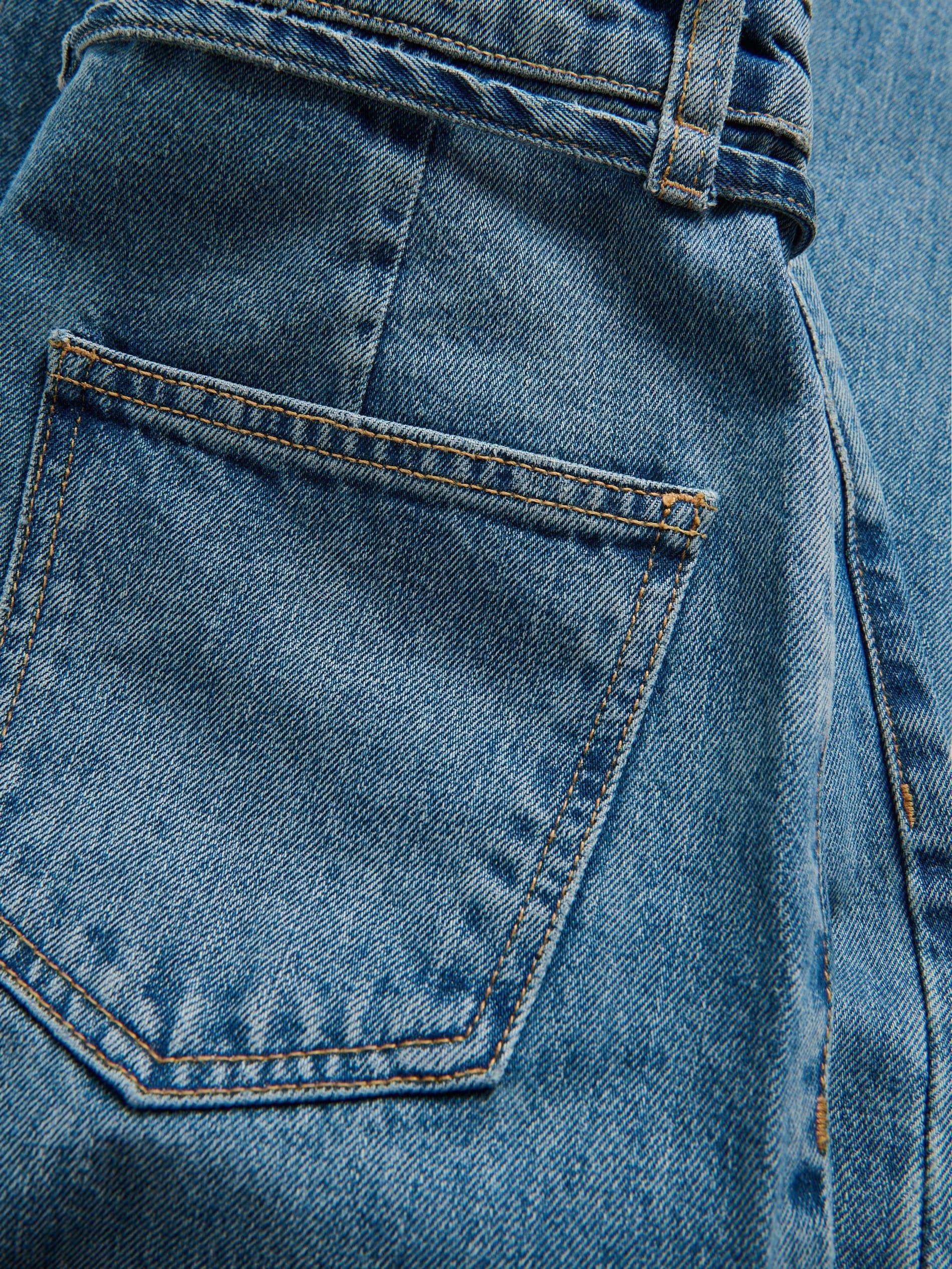 Blue Jeans Denim Trousers With Belt, Blue, large image number 6