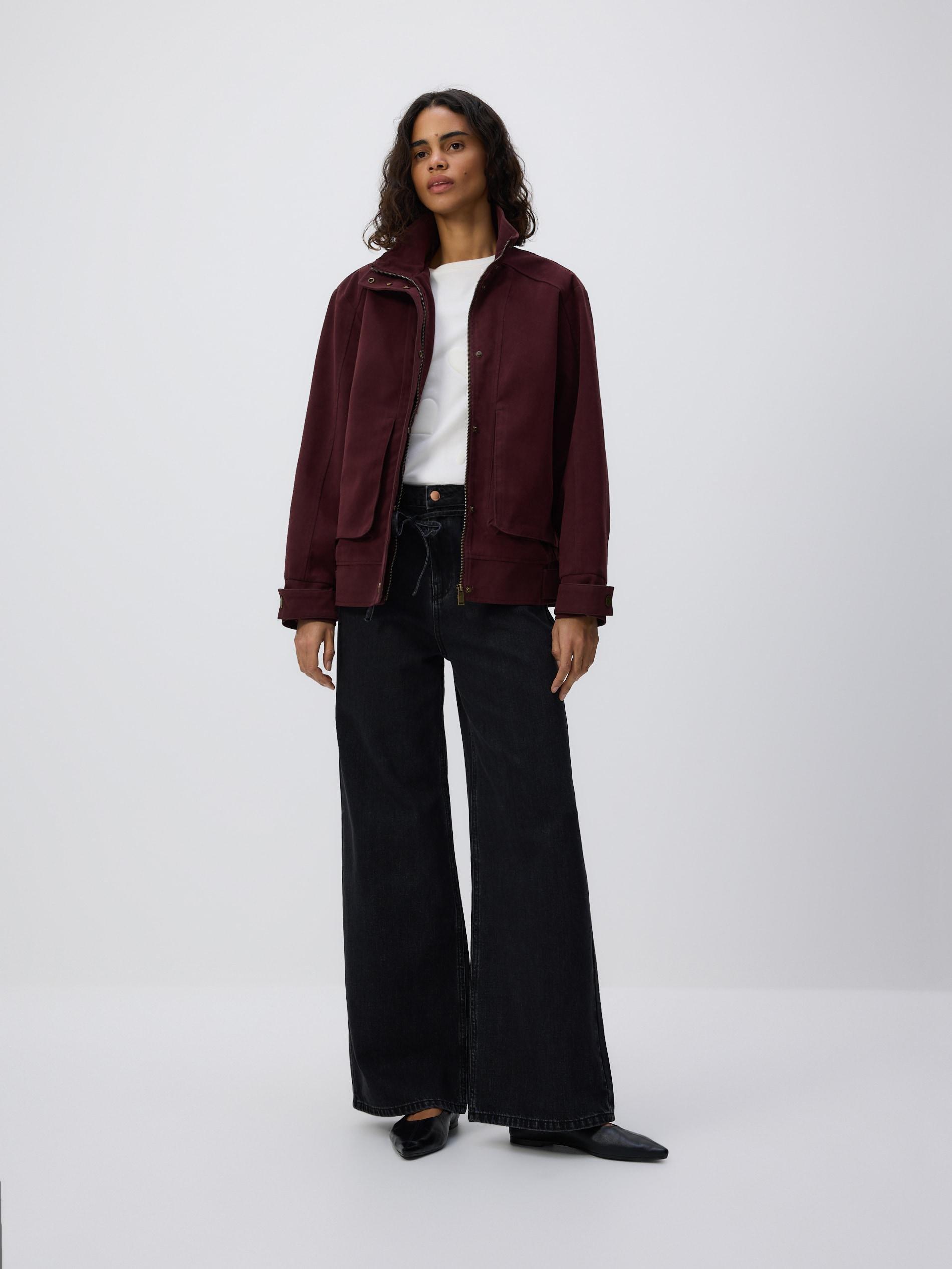 Black Denim Trousers With Belt, Black, large image number 0