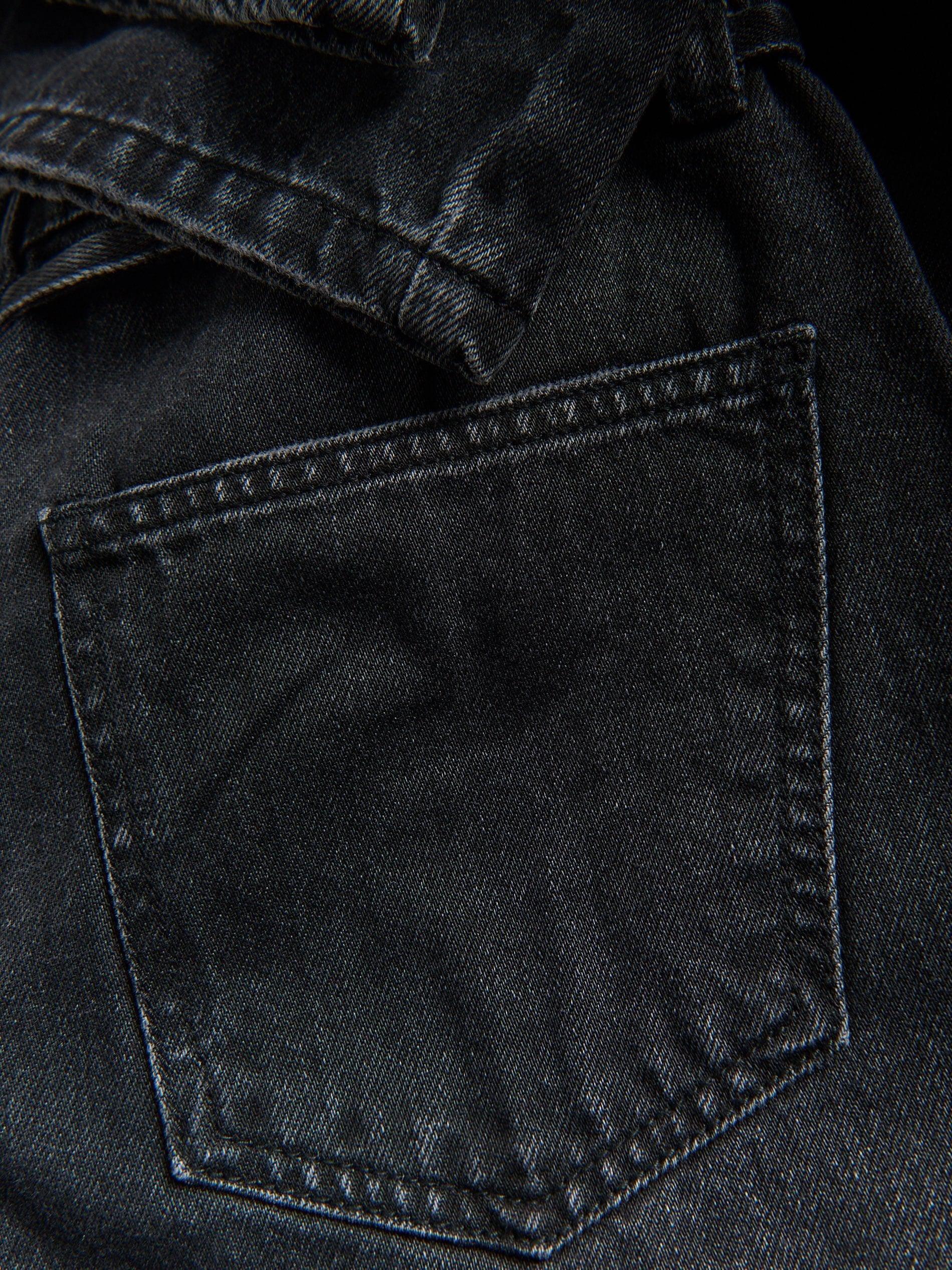 Black Denim Trousers With Belt, Black, large image number 5